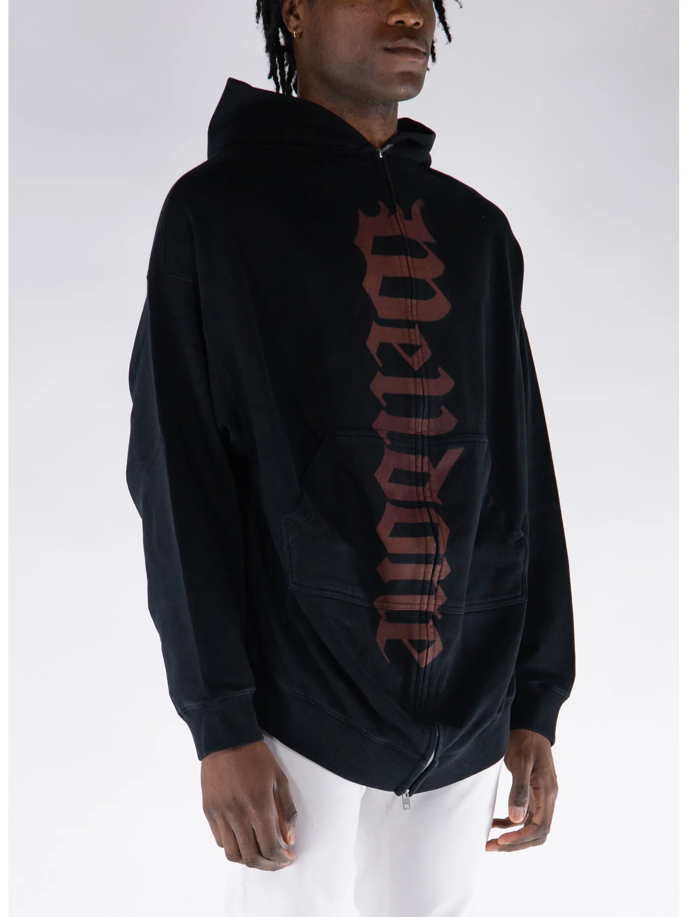     -WE11DONE    -FELPA HOODIE FLARE ZIP-UP-