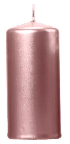6 candele a colonna rosa dorato 12cm