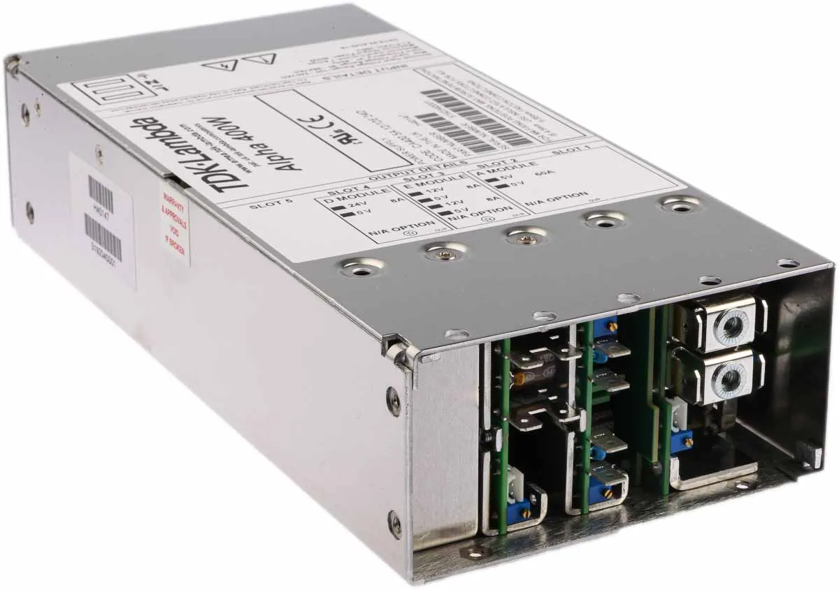 Alimentatore switching TDK-Lambda CA400 5A12/12E24D, 400W, ingresso 90 → 264V ca, uscita 5 V dc, 12 V dc, 24 V