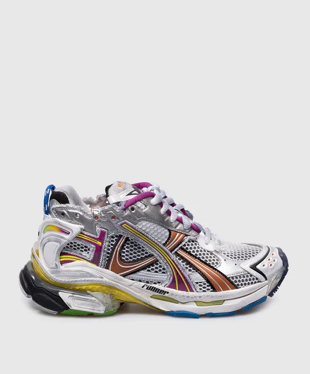 Balenciaga Sneaker Runner grigie con ricamo logo 772767W3RMU