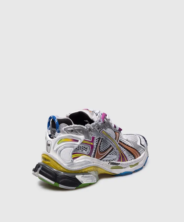 Balenciaga Sneaker Runner grigie con ricamo logo 772767W3RMU