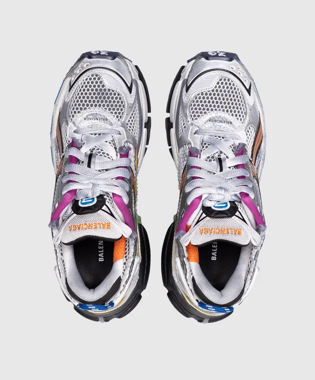 Balenciaga Sneaker Runner grigie con ricamo logo 772767W3RMU