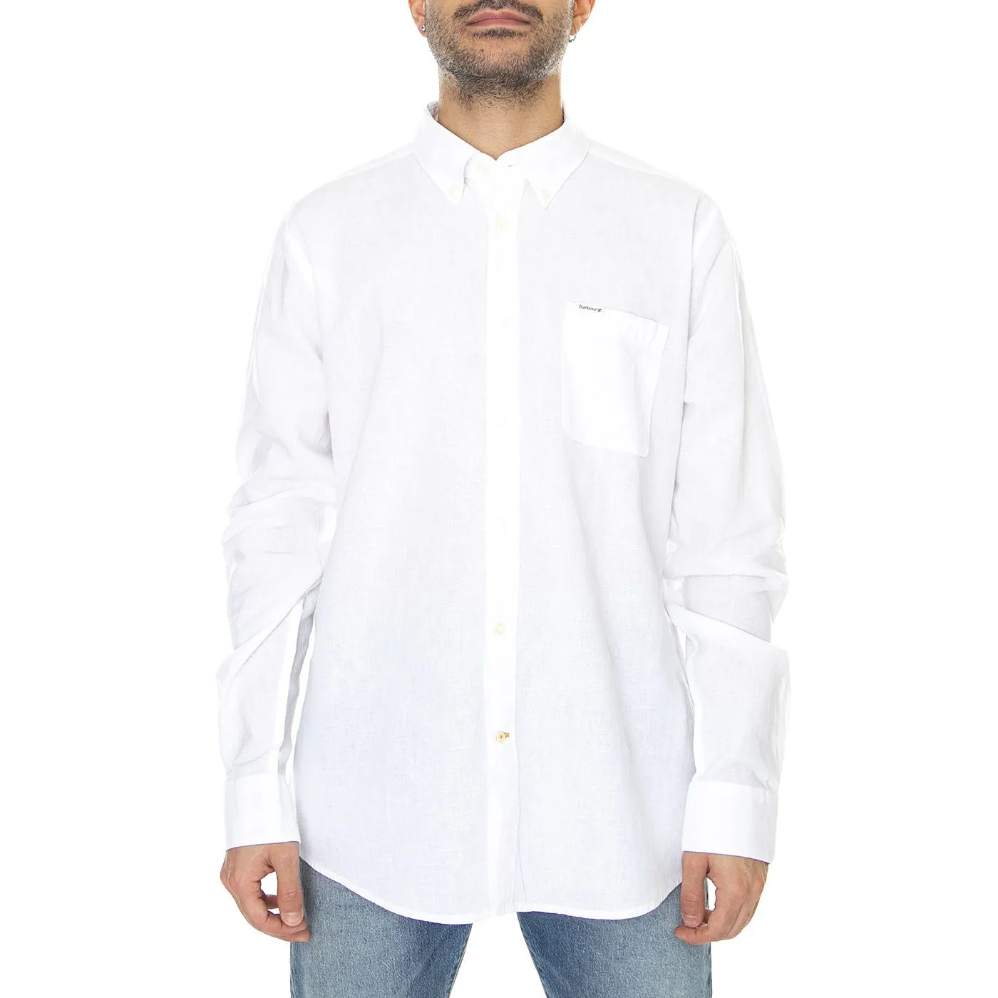 Barbour Nelson Tailored Shirt White - Camicia Uomo Bianca    