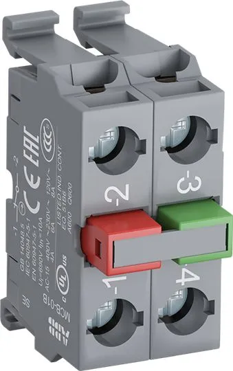 Blocco contatti ABB, 1 N/A + 1 N/C, 690V, terminali a A vite