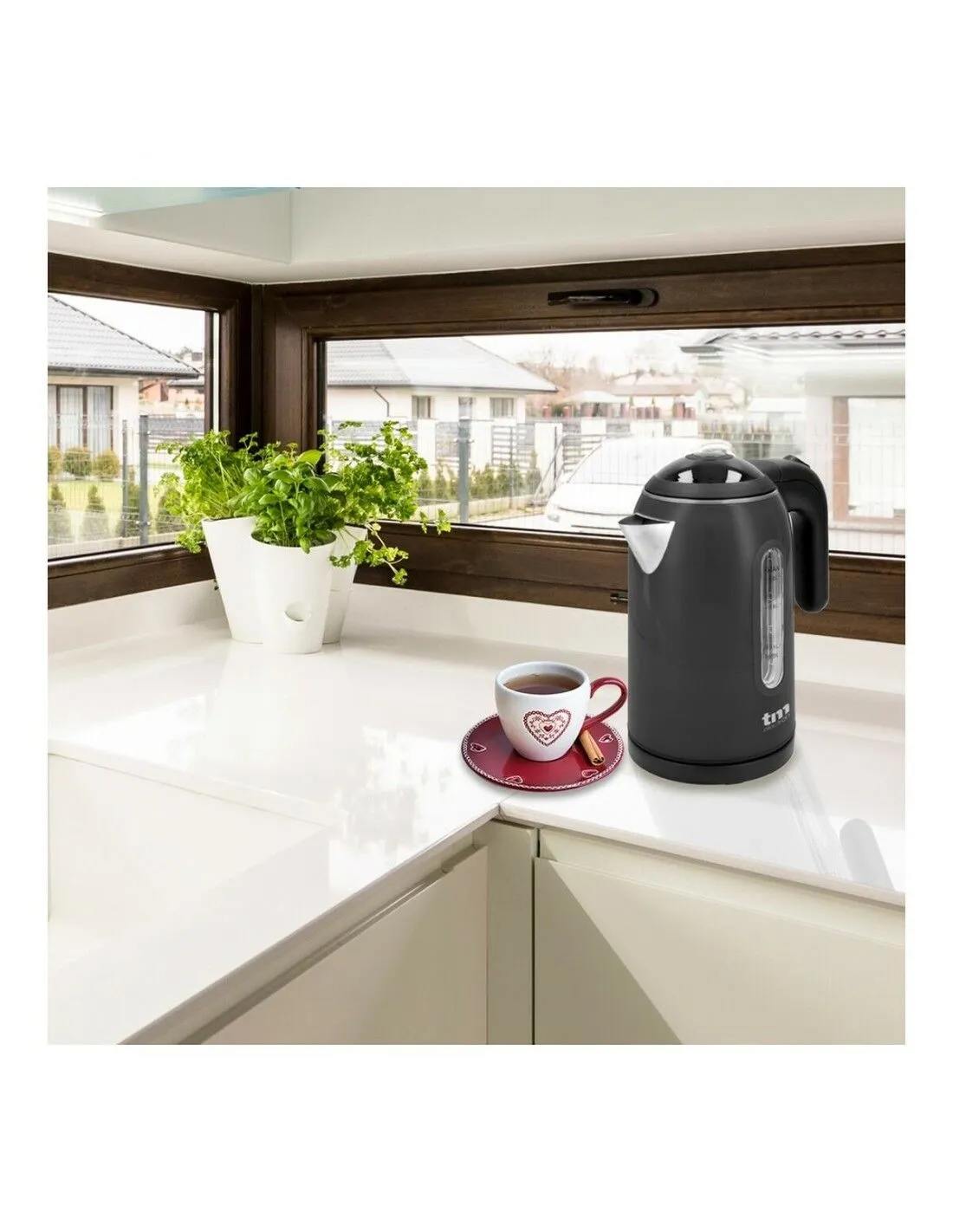 Bollitore d'Acqua Elettrico con Luce LED TM Electron Acciaio inossidabile Grafite