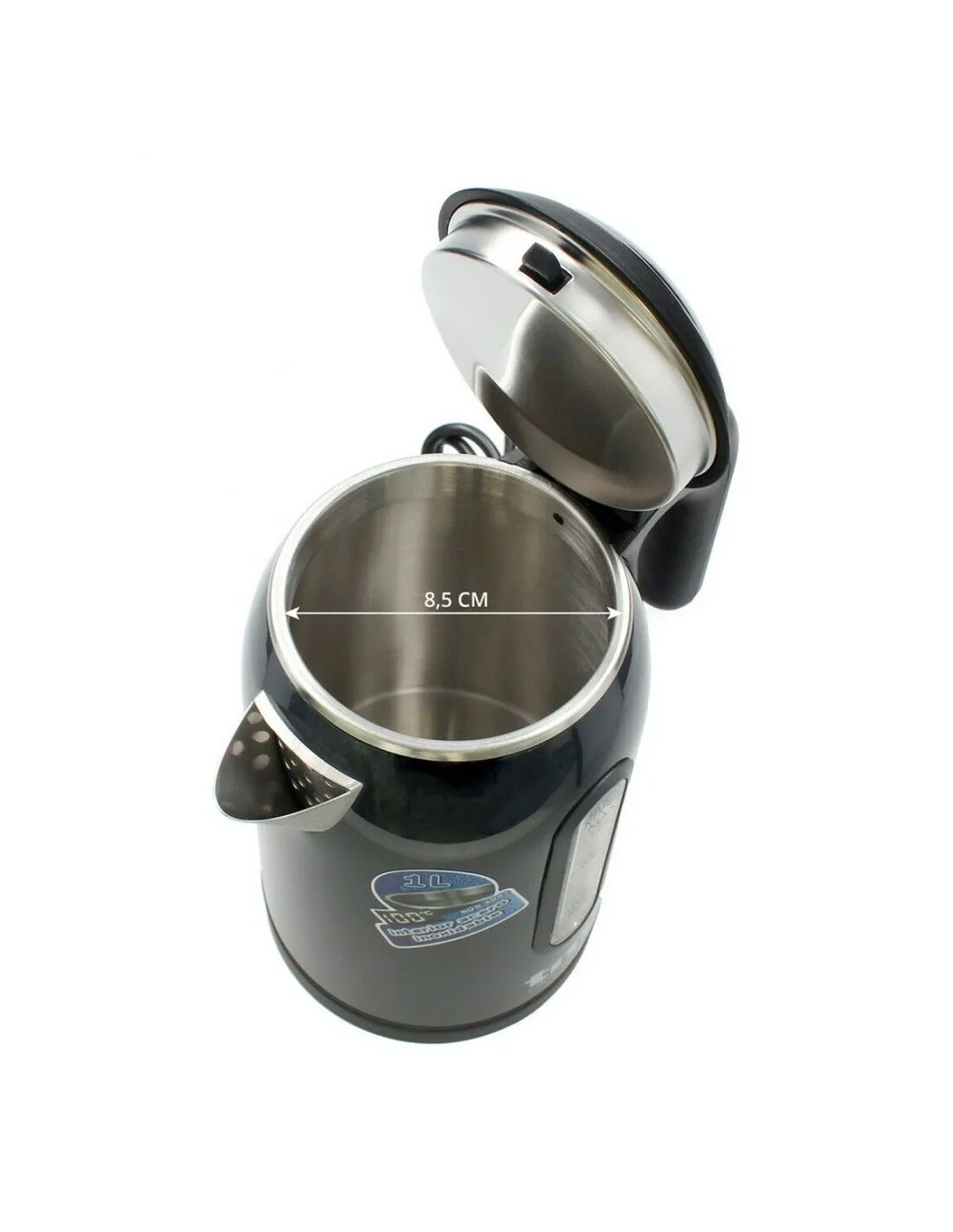 Bollitore d'Acqua Elettrico con Luce LED TM Electron Acciaio inossidabile Grafite