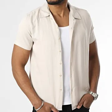 Camicia a maniche corte beige