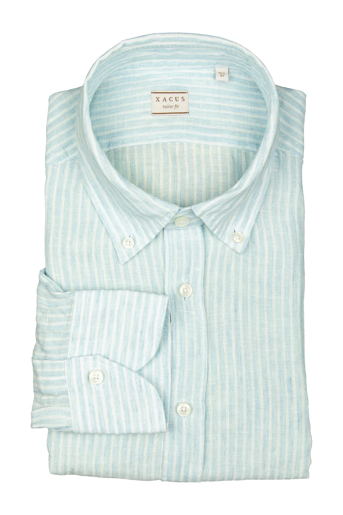 Camicia Classica Ml Bianca/celeste