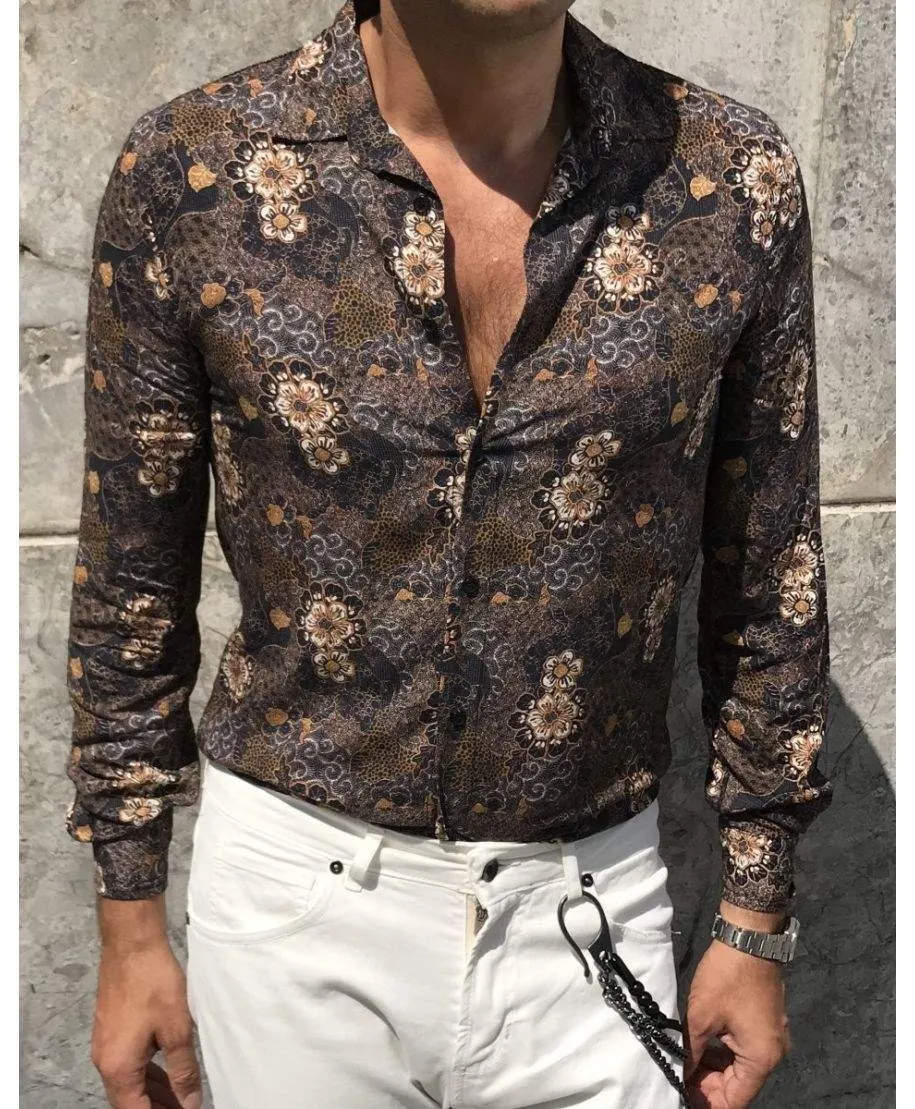 Camicia uomo - Slim - Fantasia -Okinawa