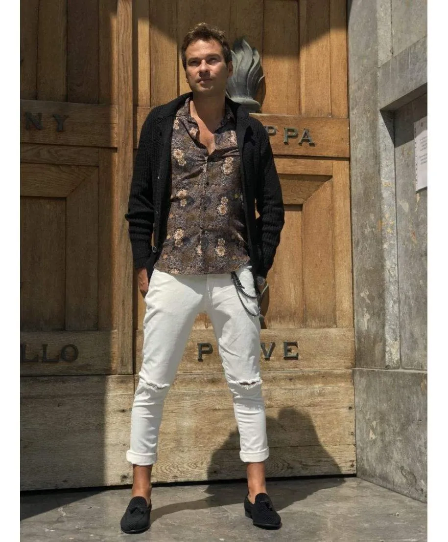 Camicia uomo - Slim - Fantasia -Okinawa