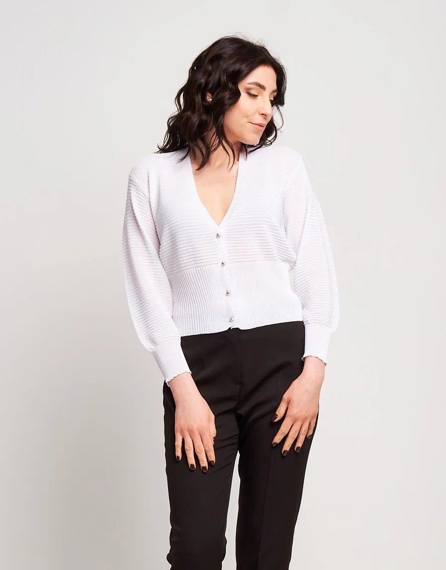 Cardigan faille con maniche a palloncino