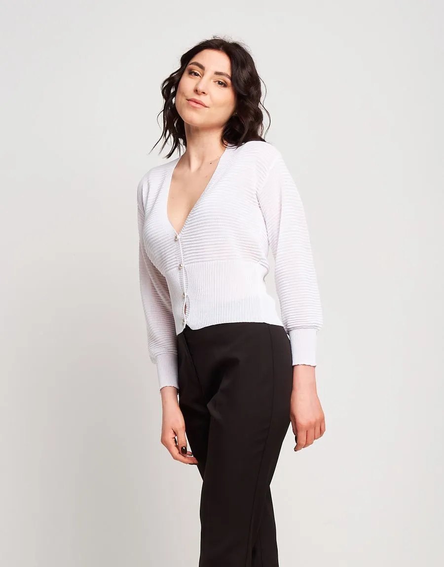 Cardigan faille con maniche a palloncino