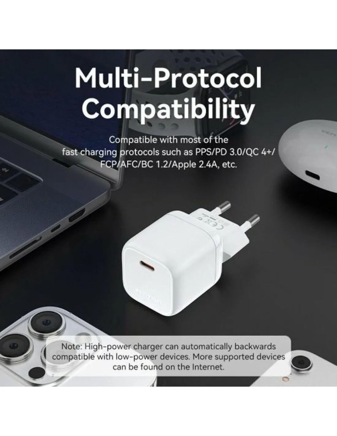 Caricabatterie da Parete Vention FAKG0-EU Verde 30 W USB-C