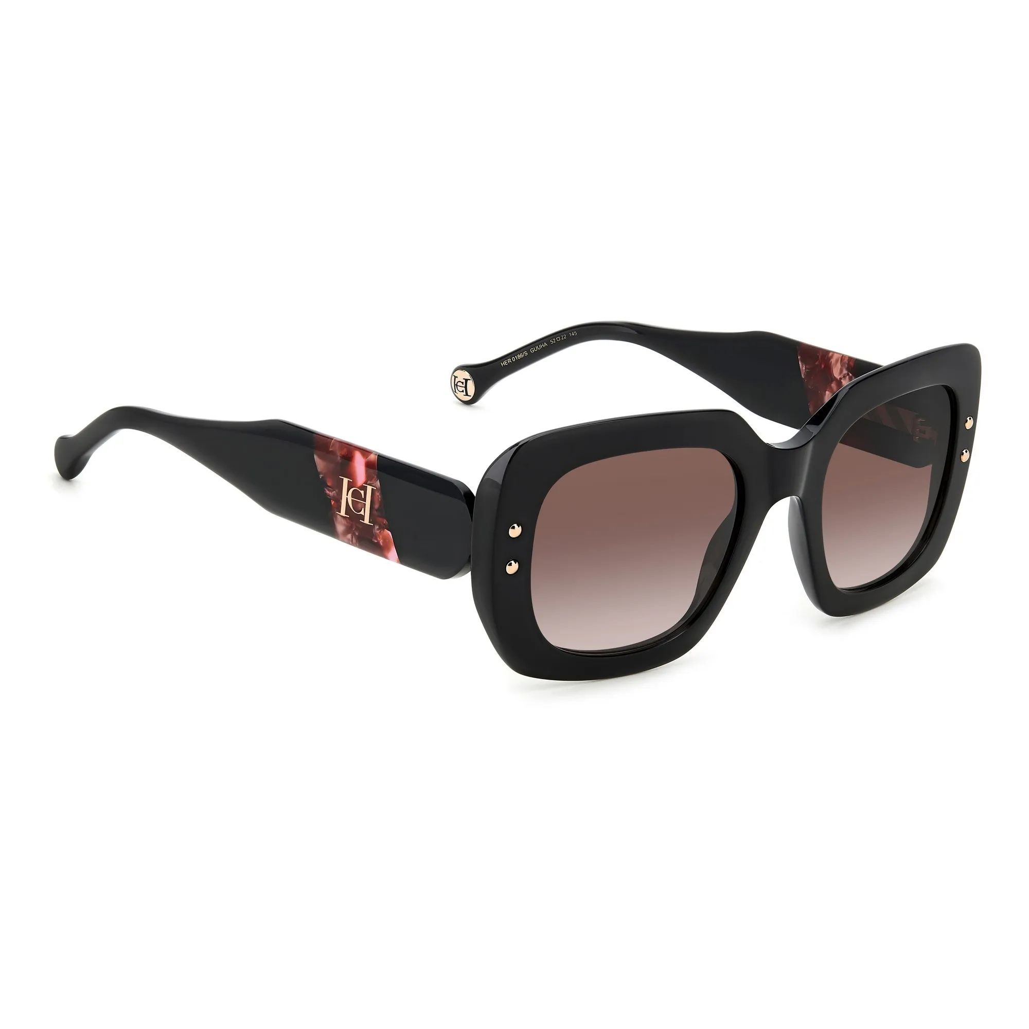   Carolina Herrera HER 0186/S - GUU HA Bordeaux Nero | Occhiale Da Sole Donna 