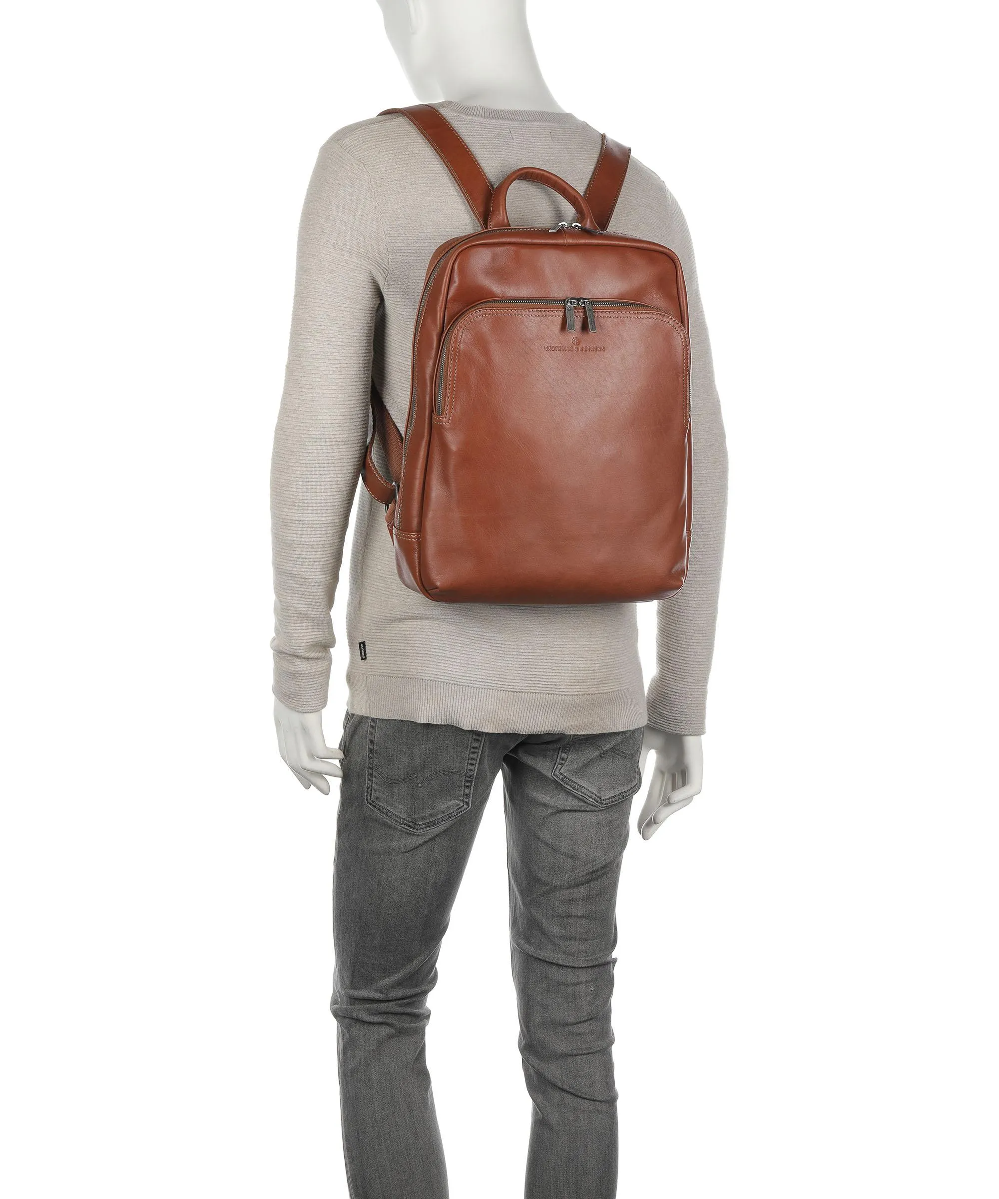  Castelijn & Beerens Firenze Zaino 14″ pelle a grana fine cognac  