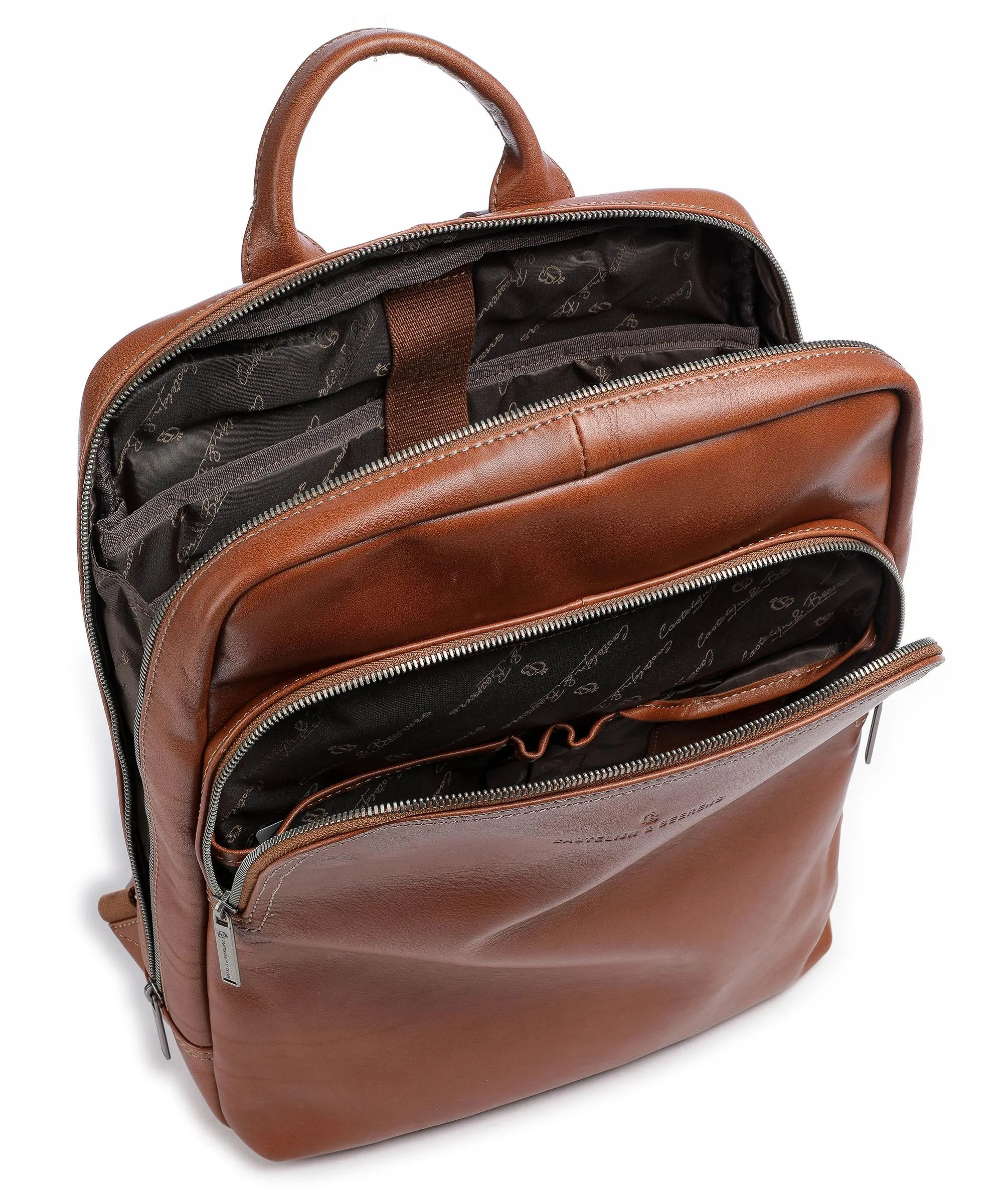  Castelijn & Beerens Firenze Zaino 14″ pelle a grana fine cognac  