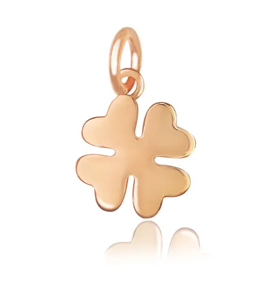 Ciondolo quadrifoglio in ORO rosa 9KT