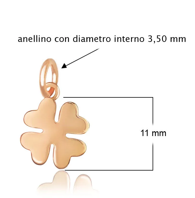 Ciondolo quadrifoglio in ORO rosa 9KT