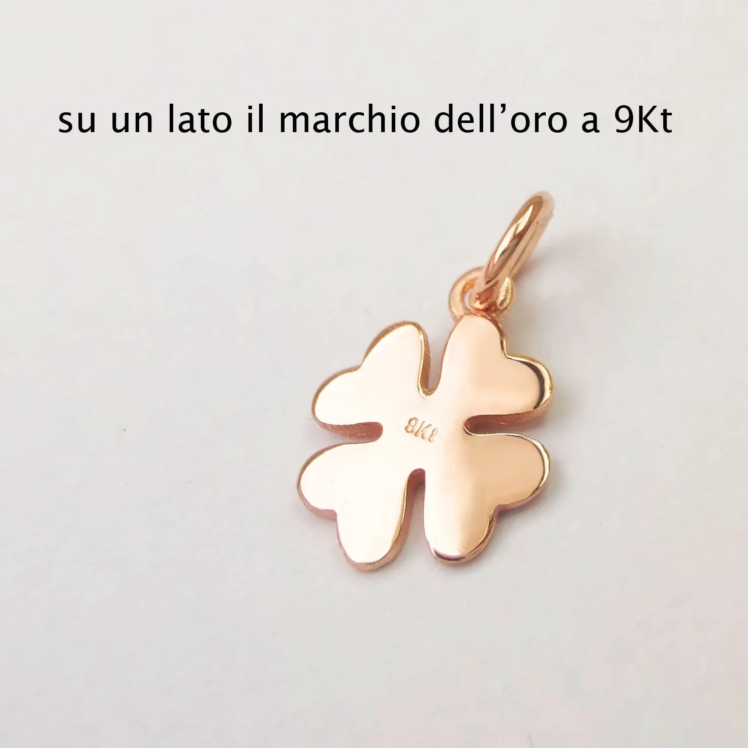 Ciondolo quadrifoglio in ORO rosa 9KT