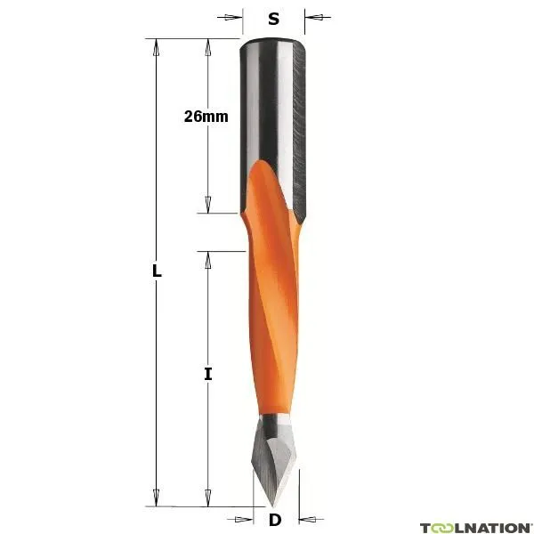 CMT 314.120.12 Trapano a tazza conico HW 12 mm, gambo 10x26 sinistro