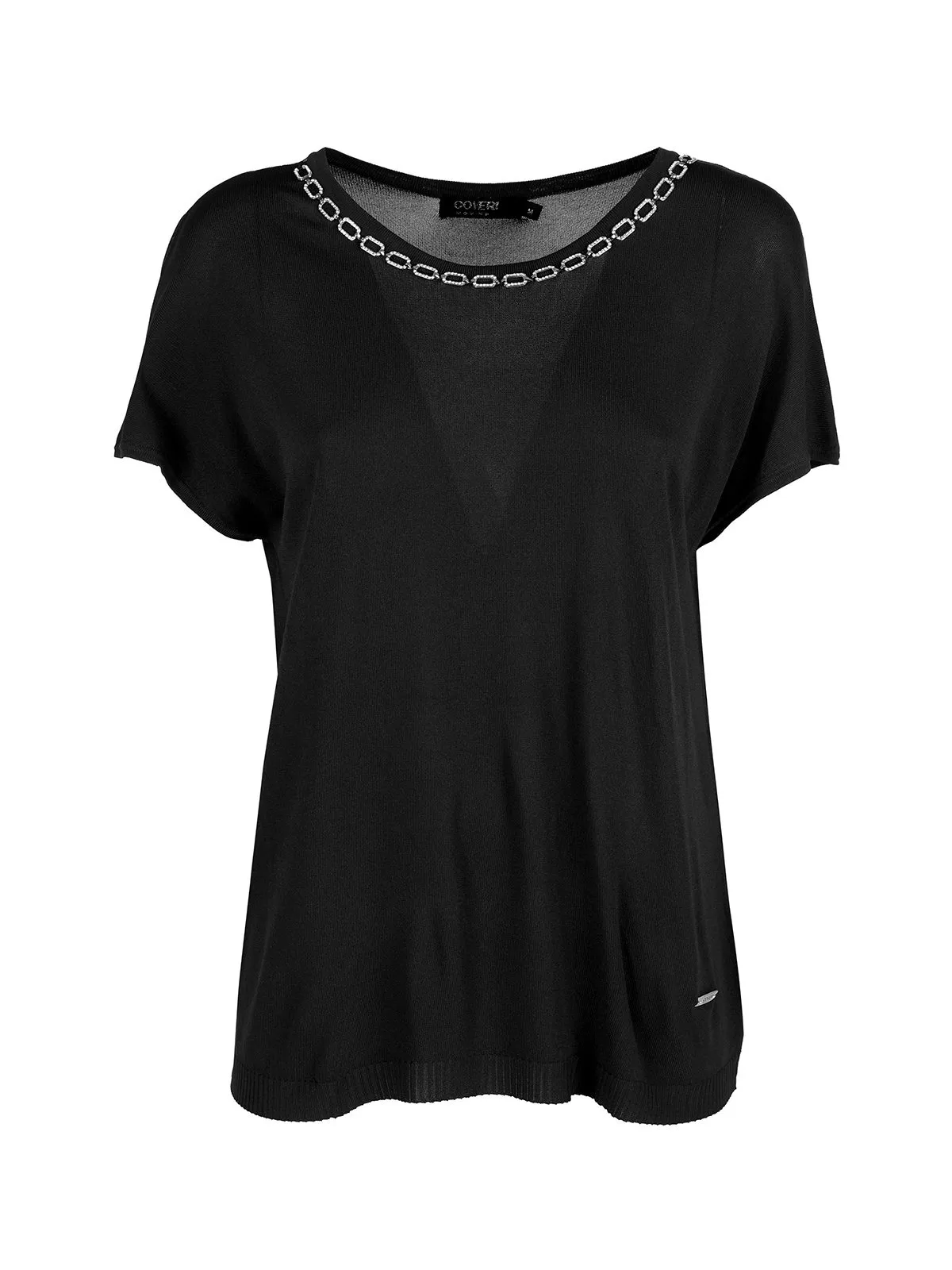 Coveri Moving Blouse femme col rond strass