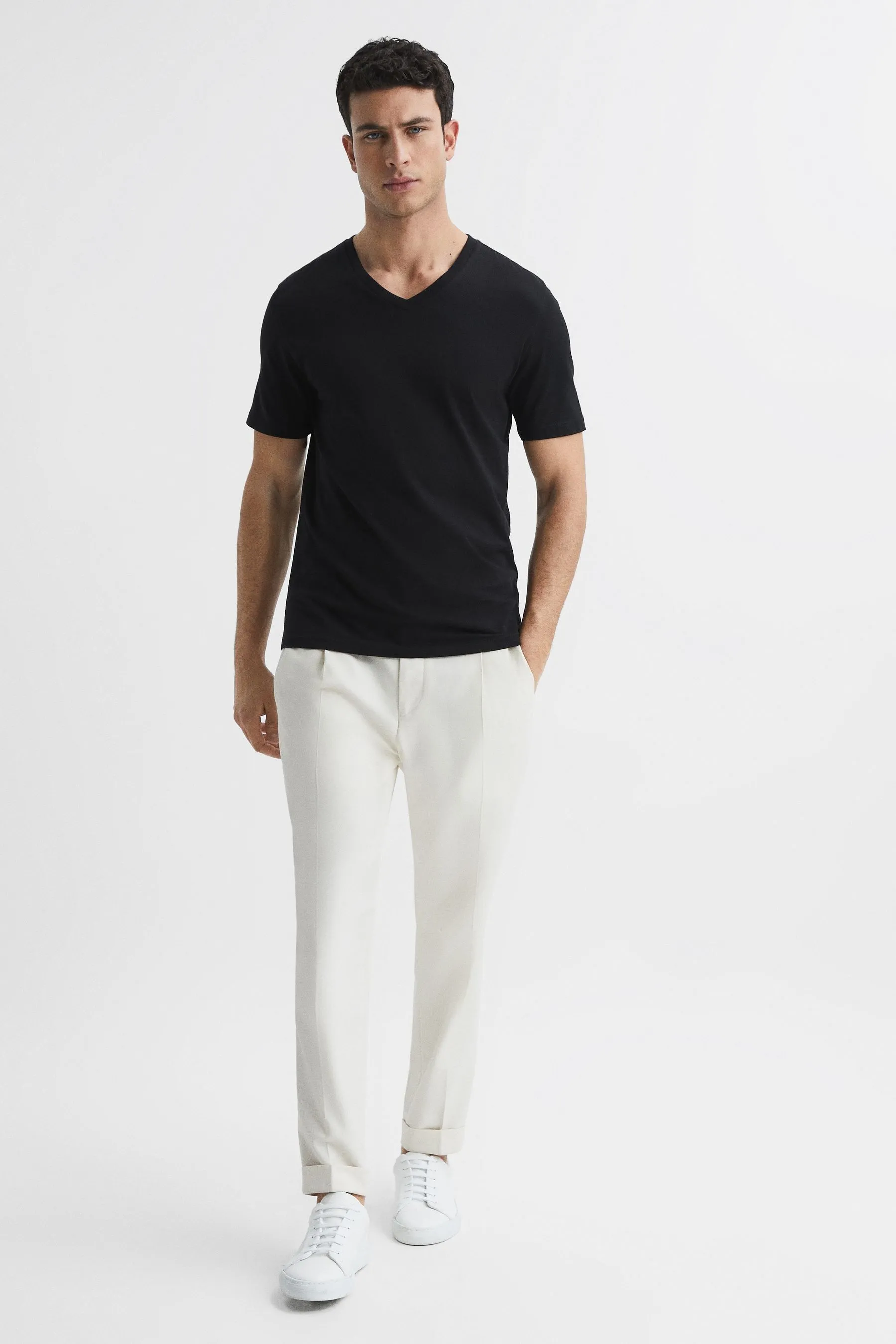 Dayton - T-shirt in cotone con scollo a V    