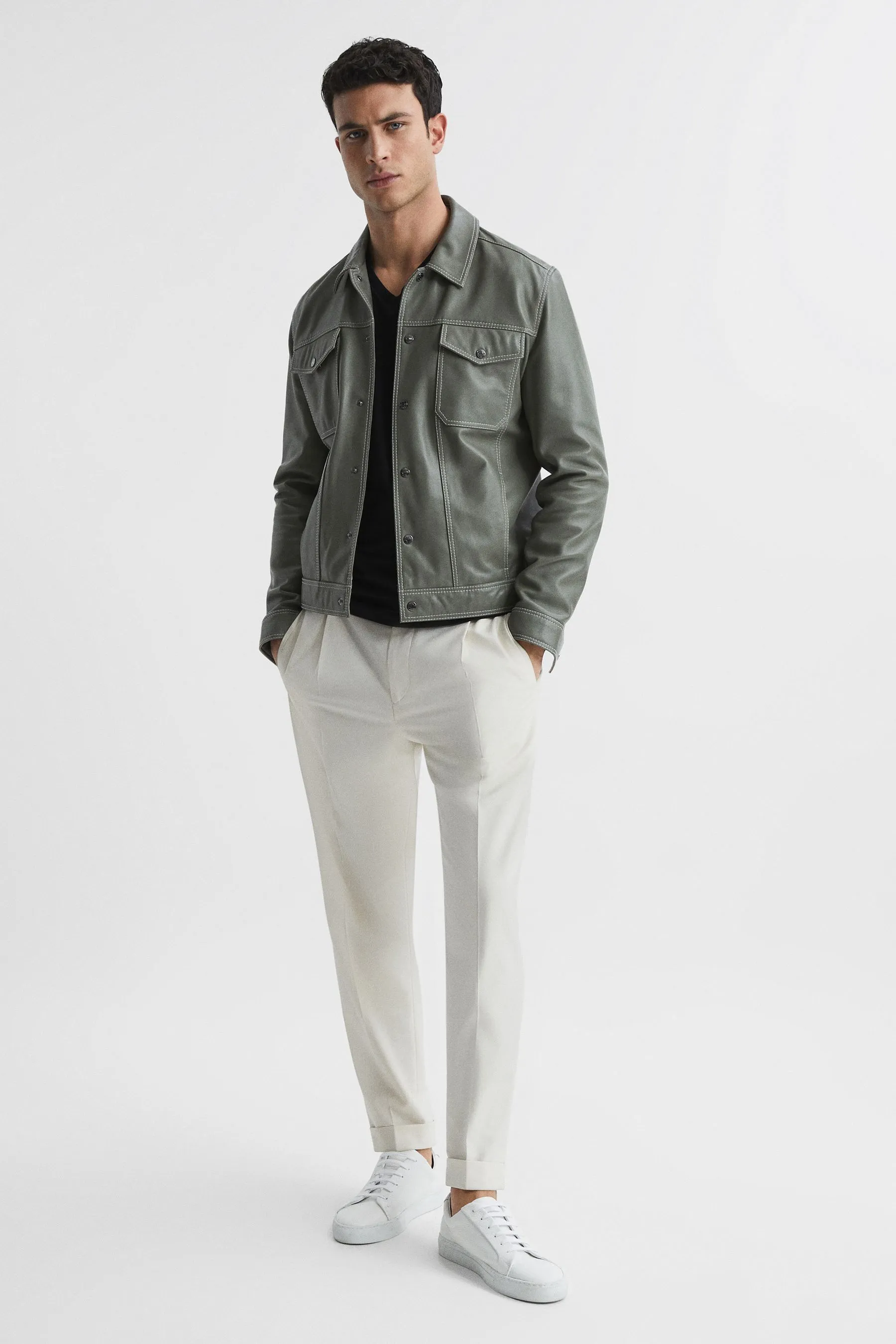 Dayton - T-shirt in cotone con scollo a V    