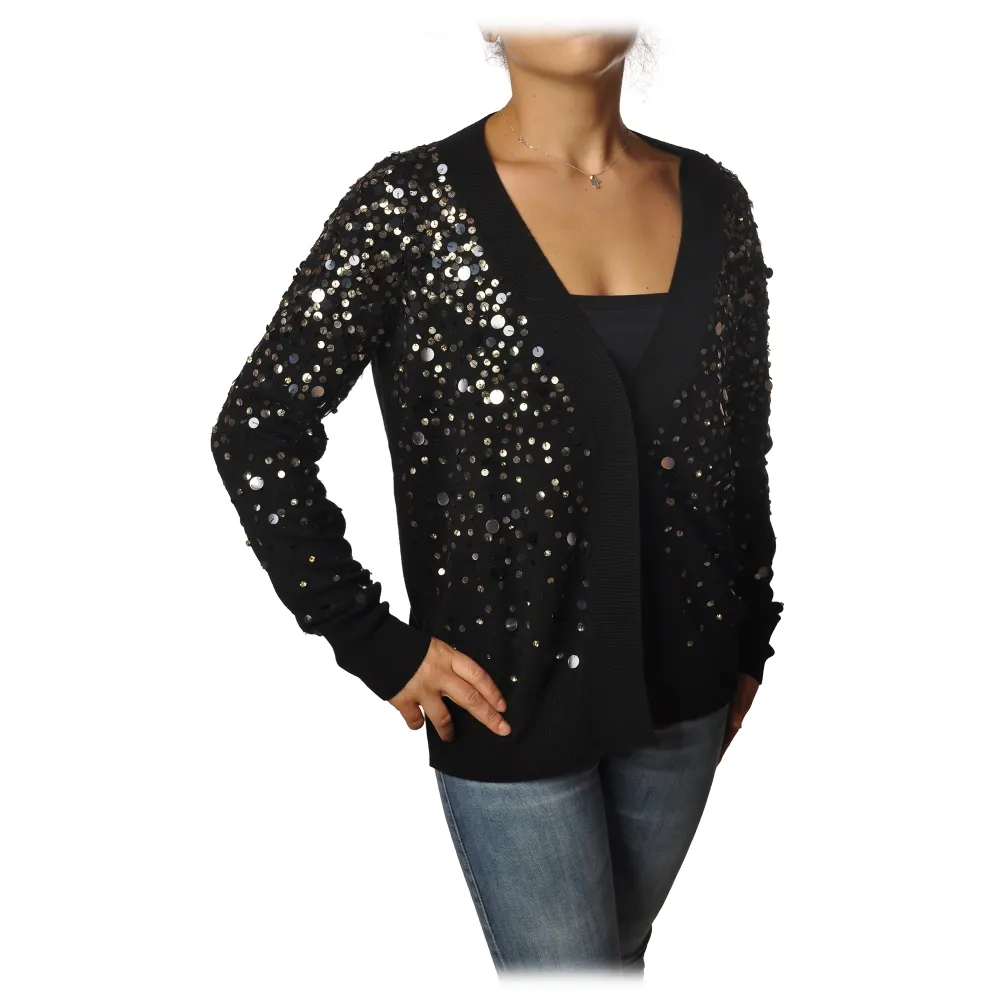 Dondup - Cardigan con Paillettes - Nero - Maglieria - Luxury Exclusive Collection