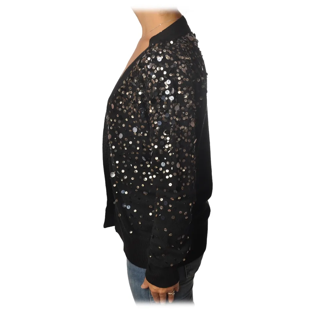 Dondup - Cardigan con Paillettes - Nero - Maglieria - Luxury Exclusive Collection