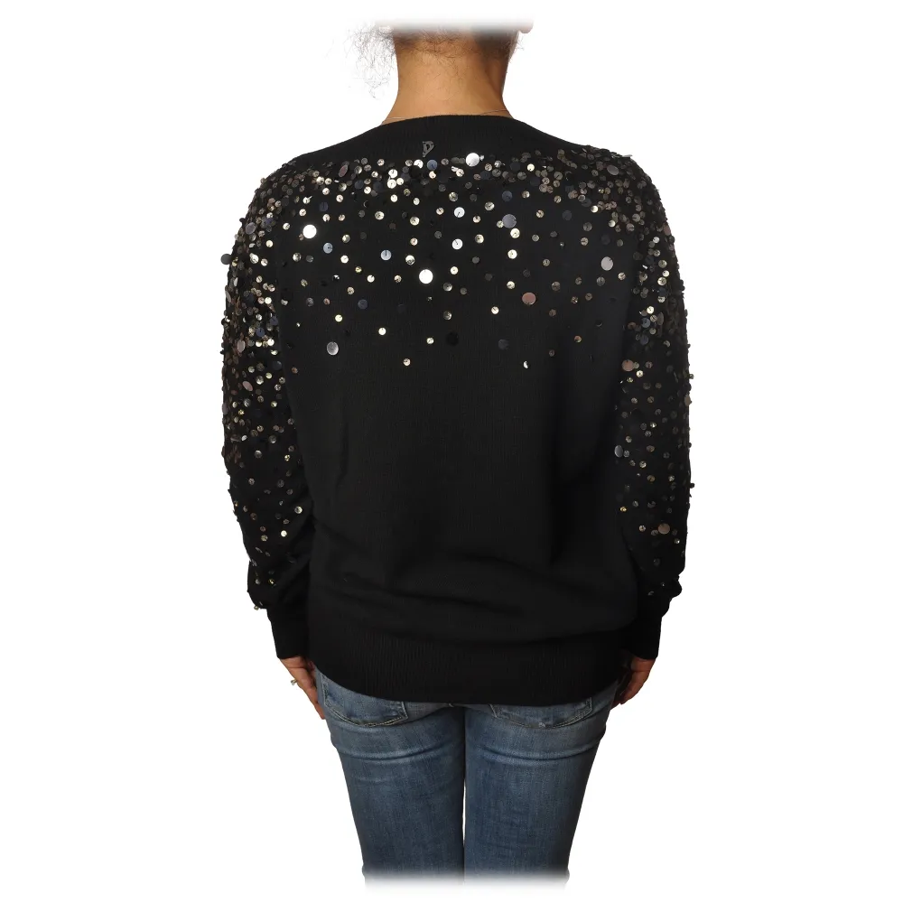 Dondup - Cardigan con Paillettes - Nero - Maglieria - Luxury Exclusive Collection