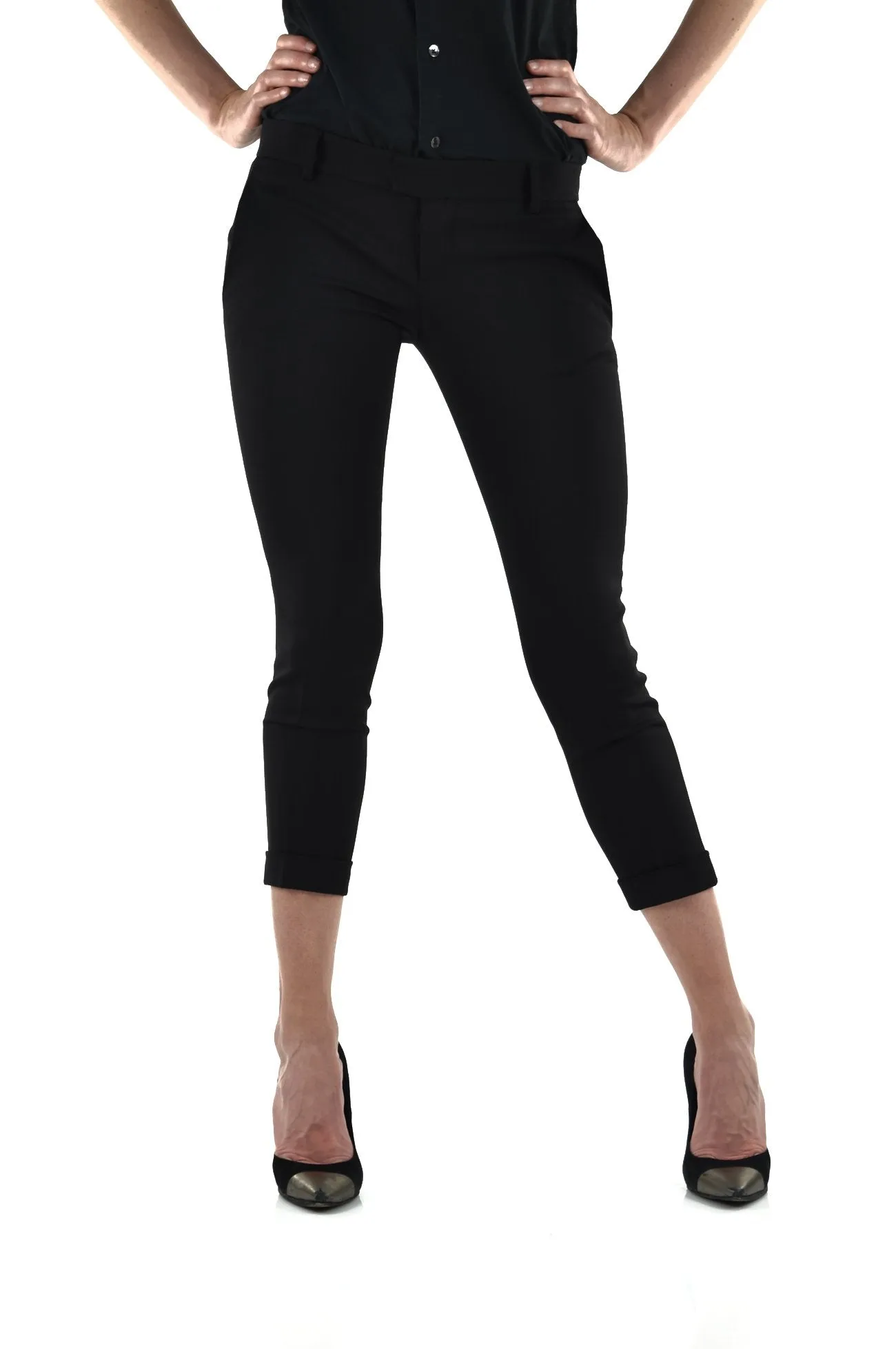 Dsquared2 Pantalone Nero Donna Lana Bottoni Mod.S75KA0414S36258090