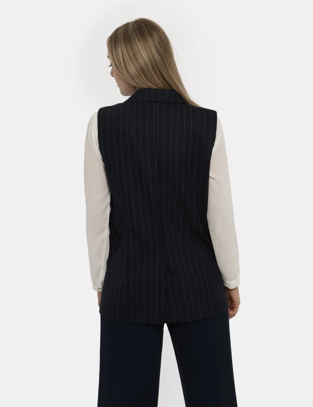 Gilet Vougue blu gessato