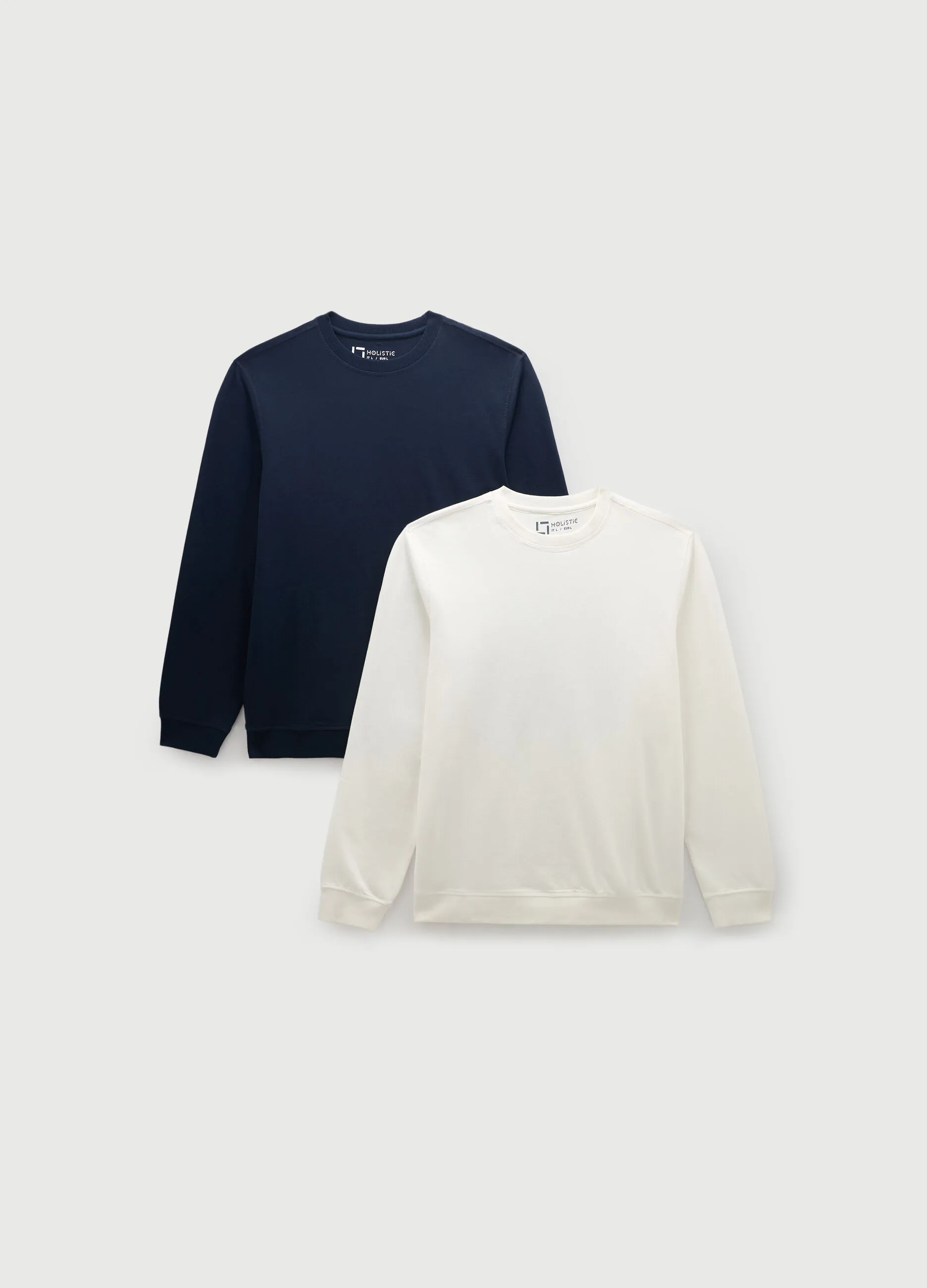 HOLISTIC  2 pack felpe girocollo in puro cotone uomo
