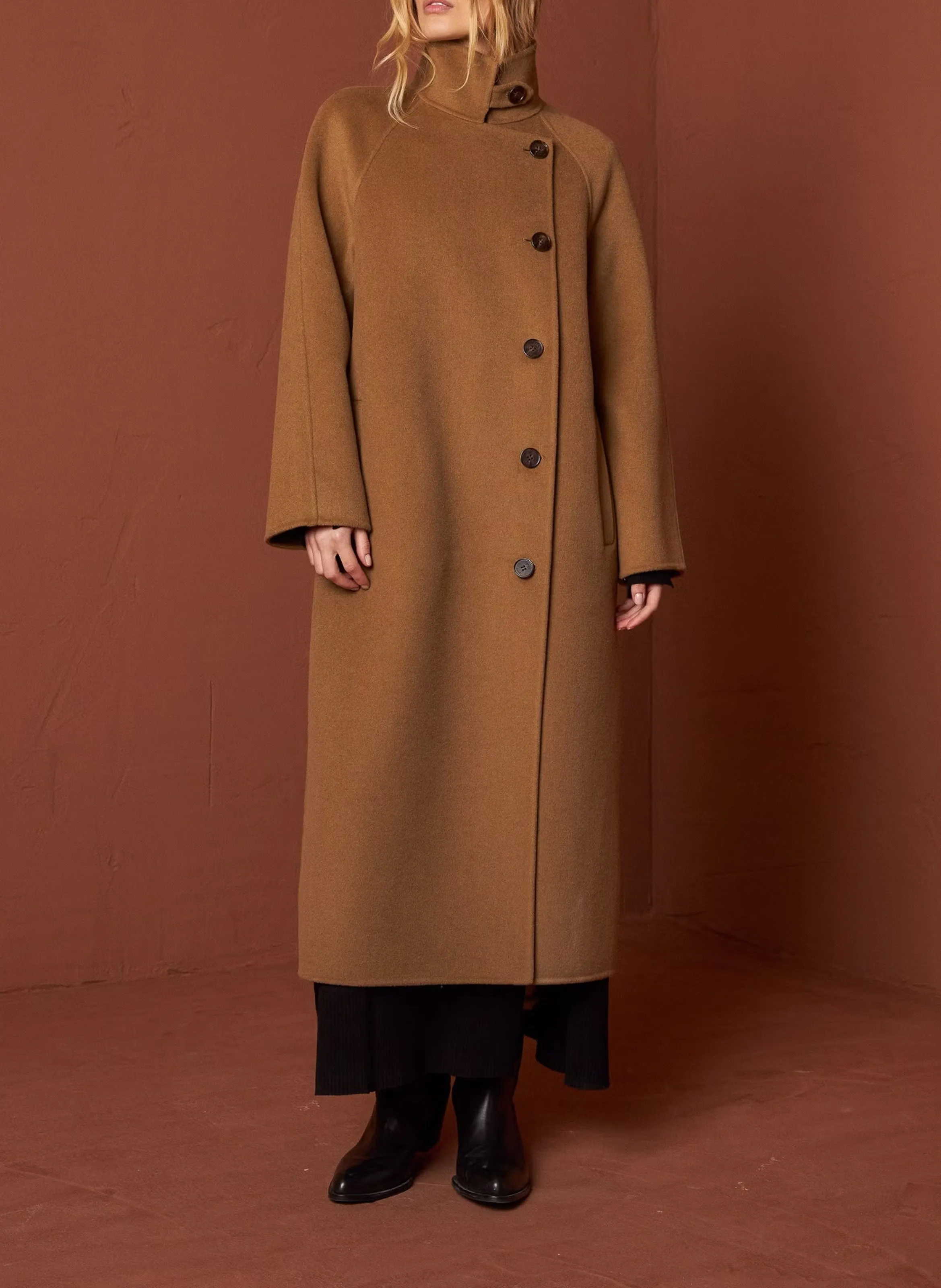  INDI & COLD   Cappotto con revers in lana | Marrone