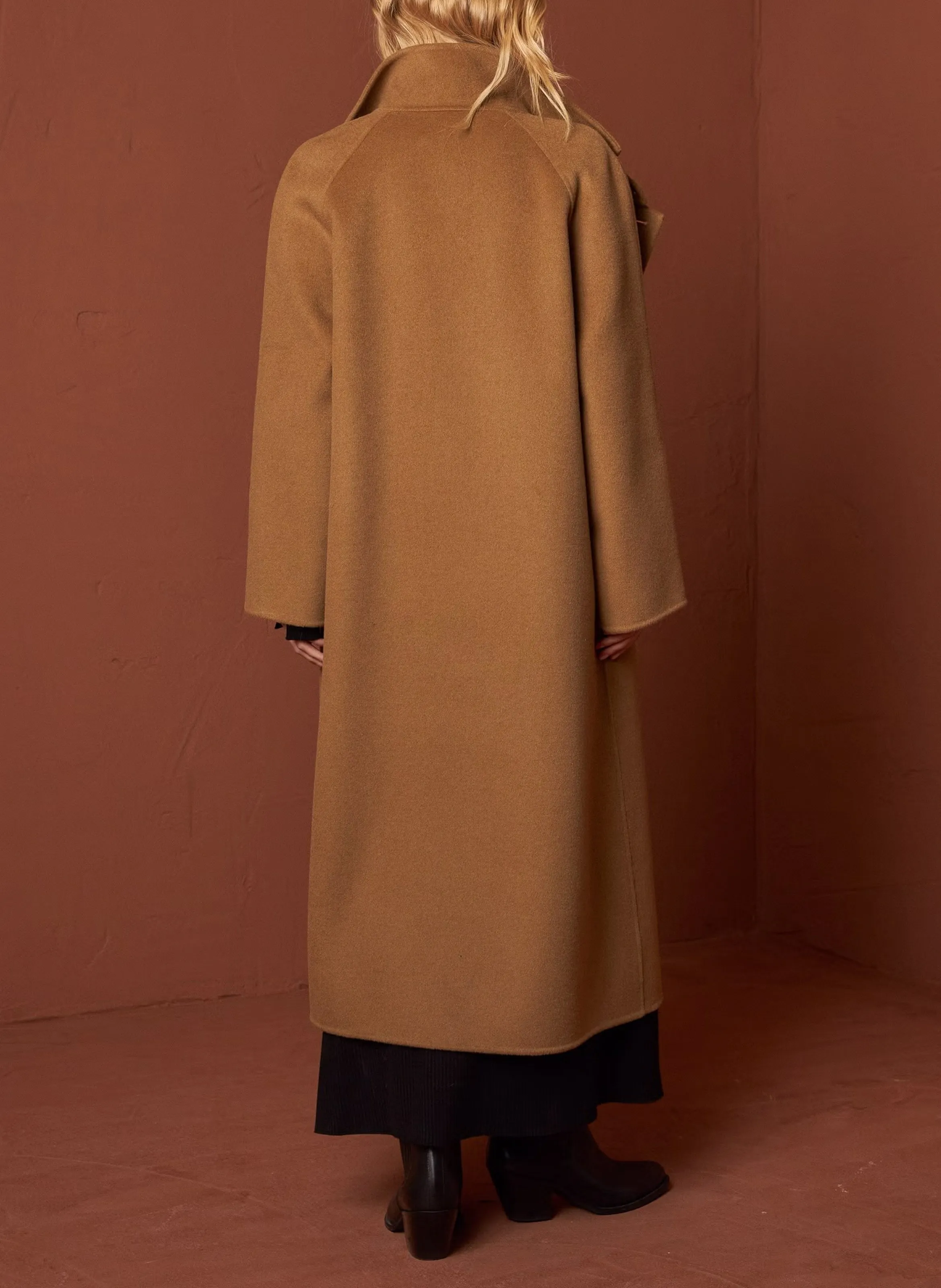  INDI & COLD   Cappotto con revers in lana | Marrone