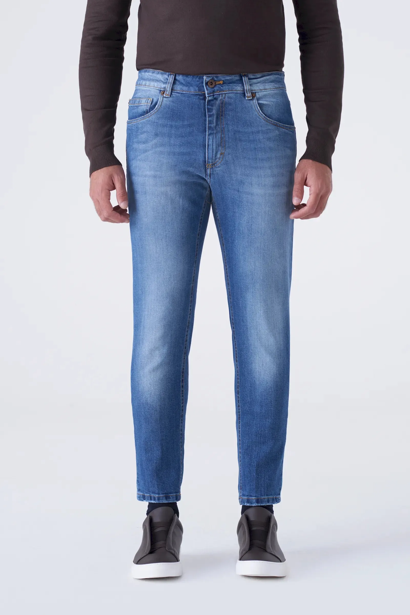 Jeans blu chiaro 5 tasche sbiadito