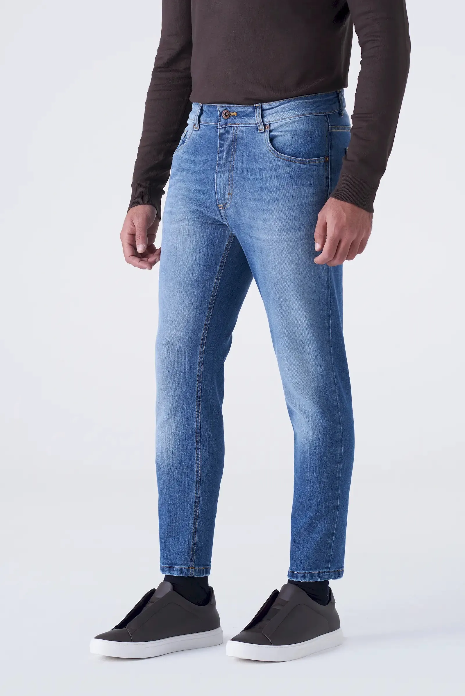 Jeans blu chiaro 5 tasche sbiadito