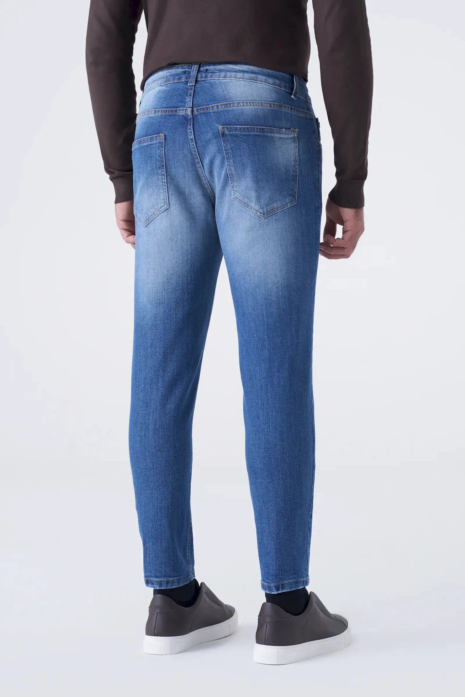 Jeans blu chiaro 5 tasche sbiadito