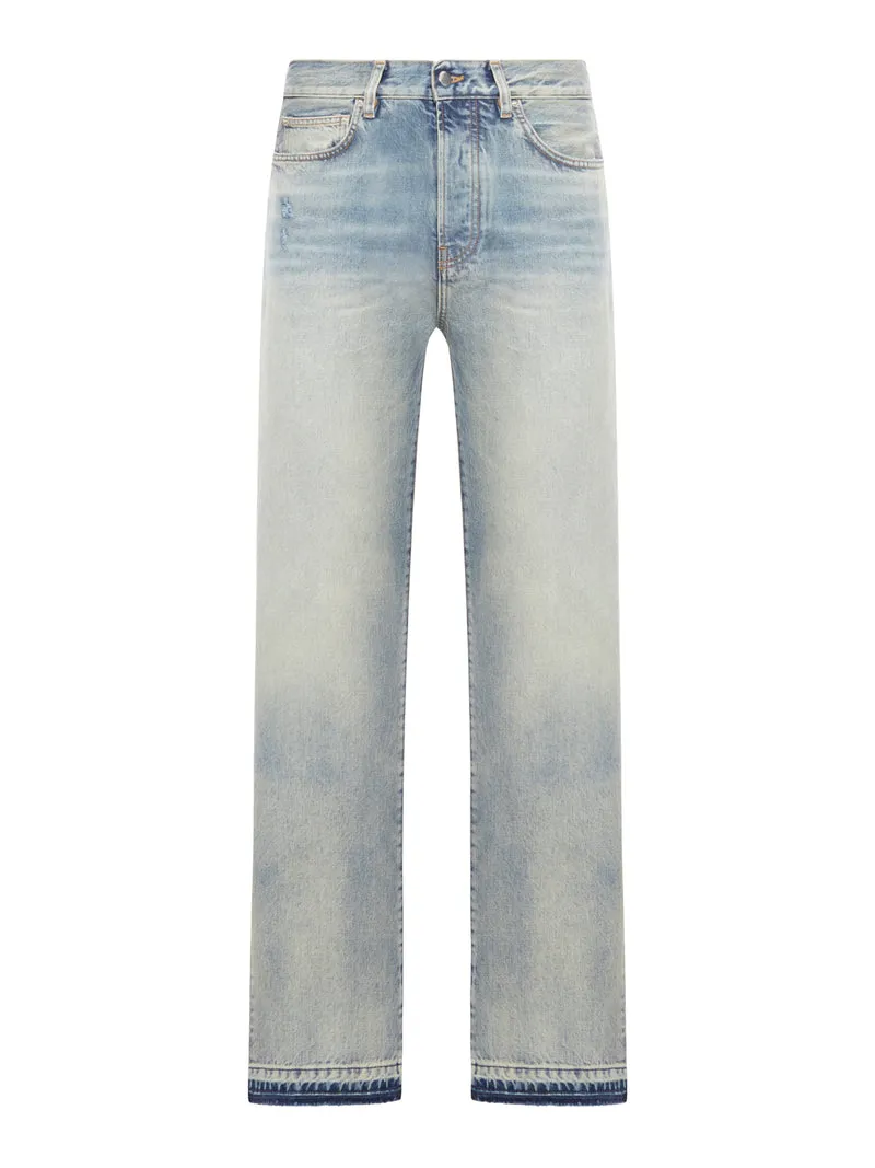 JEANS DRITTI CON ORLO A CONTRASTO