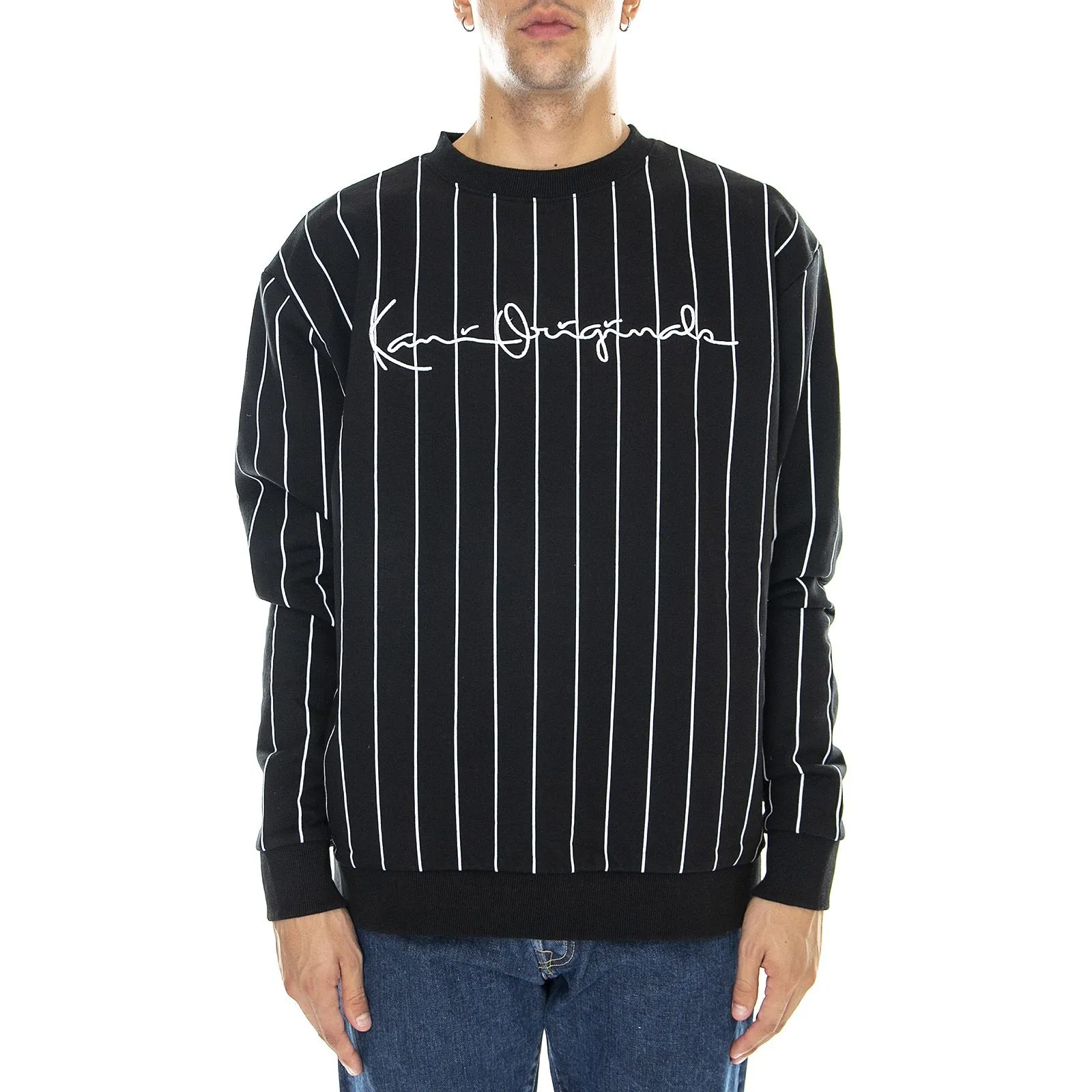 Karl Kani Originals Pinstripe - Felpa Girocollo Uomo Nera    