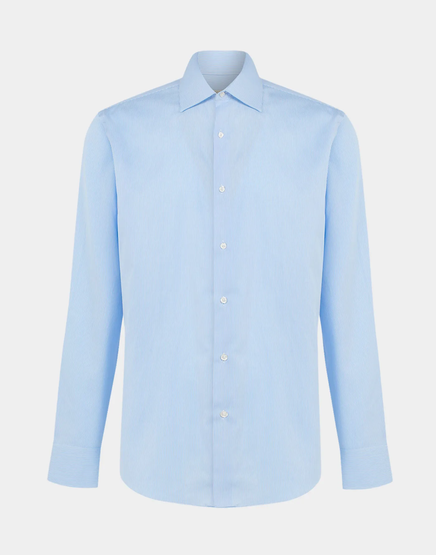 Light Blue striped Cotton Twill Regular Fit Shirt