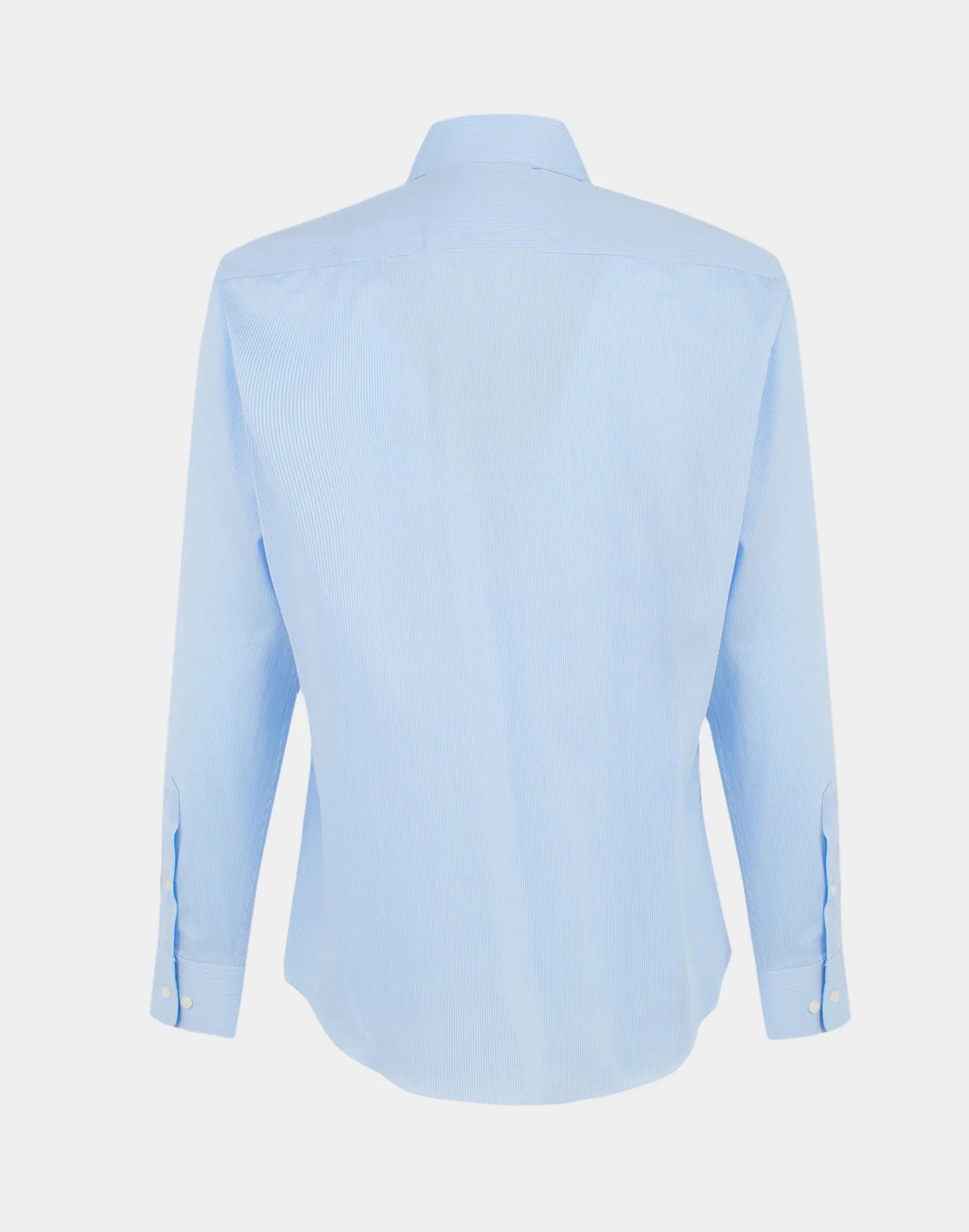 Light Blue striped Cotton Twill Regular Fit Shirt