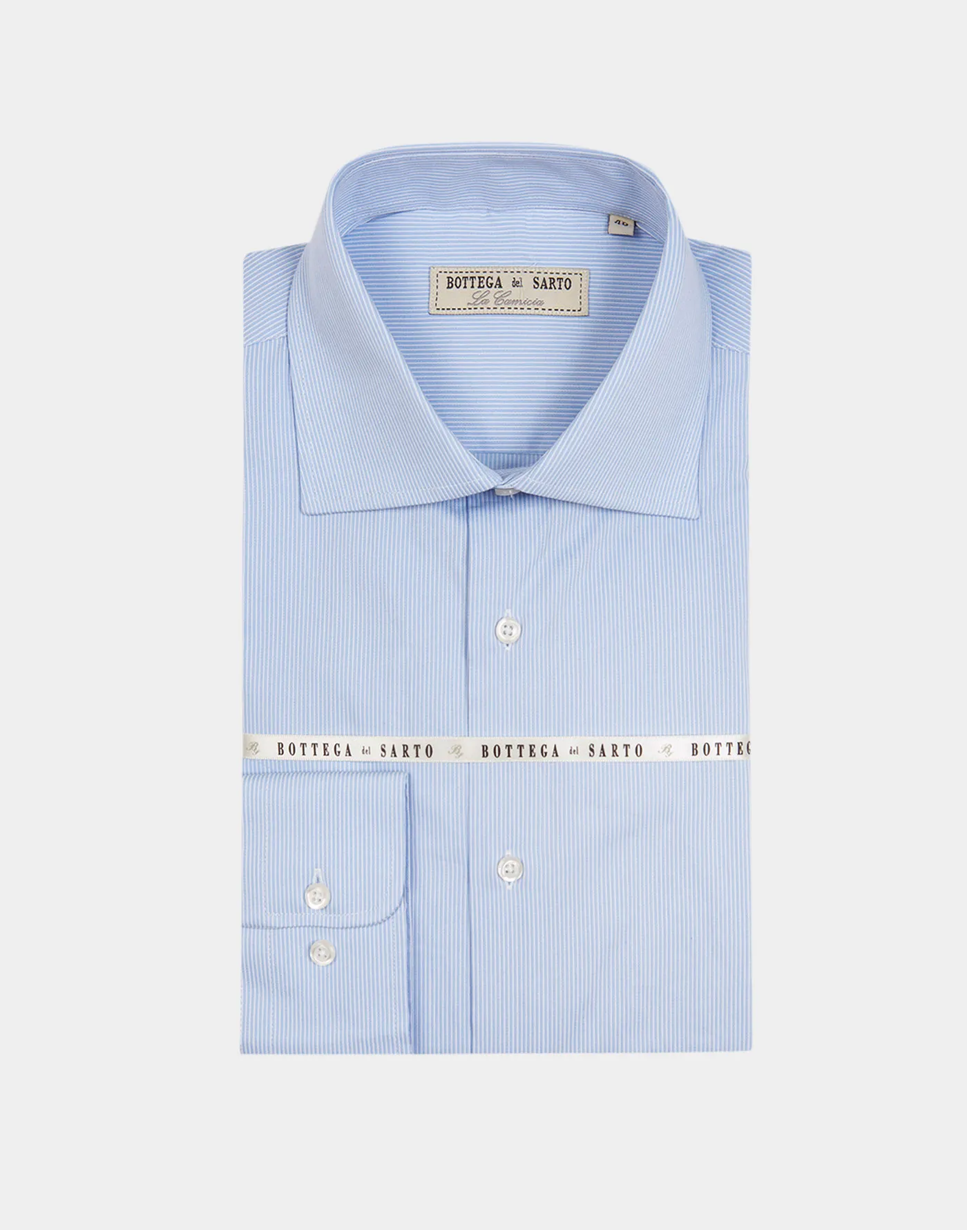 Light Blue striped Cotton Twill Regular Fit Shirt