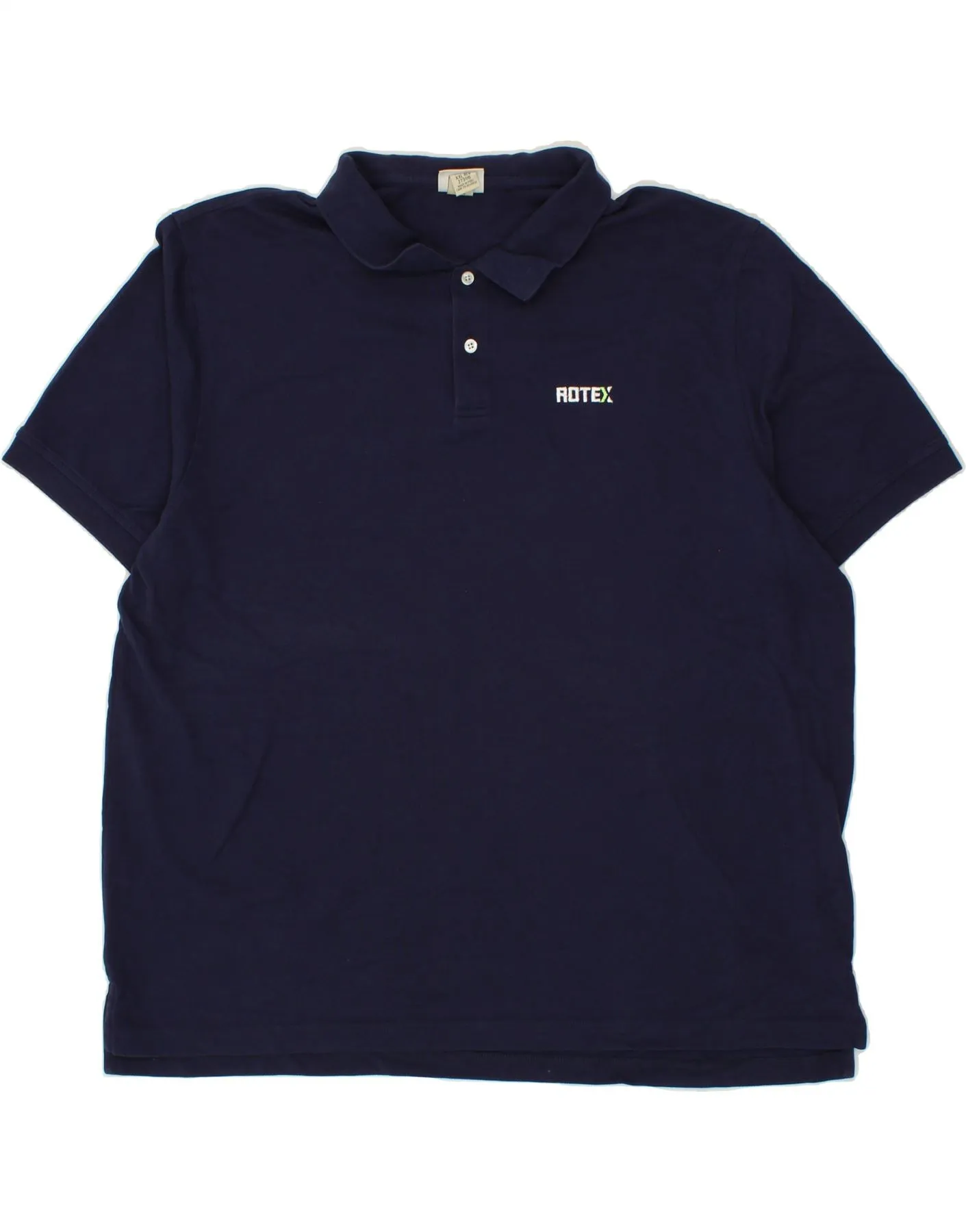 L.L.BEAN Mens Polo Shirt 2XL Navy Blue Cotton