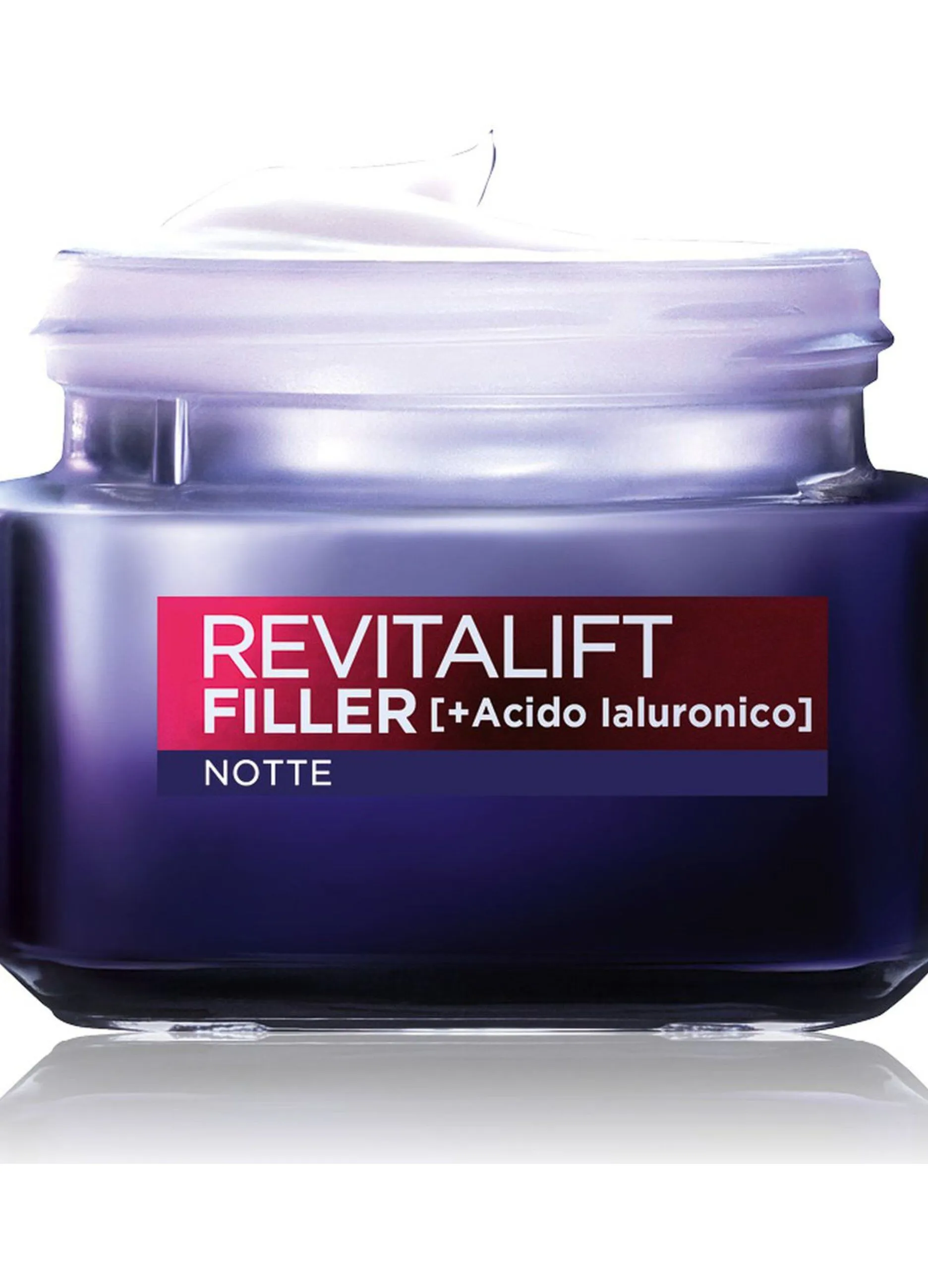 L'OREAL  L'Oréal Paris Crema Viso Notte Revitalift Filler, Azione Antirughe Rivolumizzante con Acido Ialuronico Concentrato, 50 