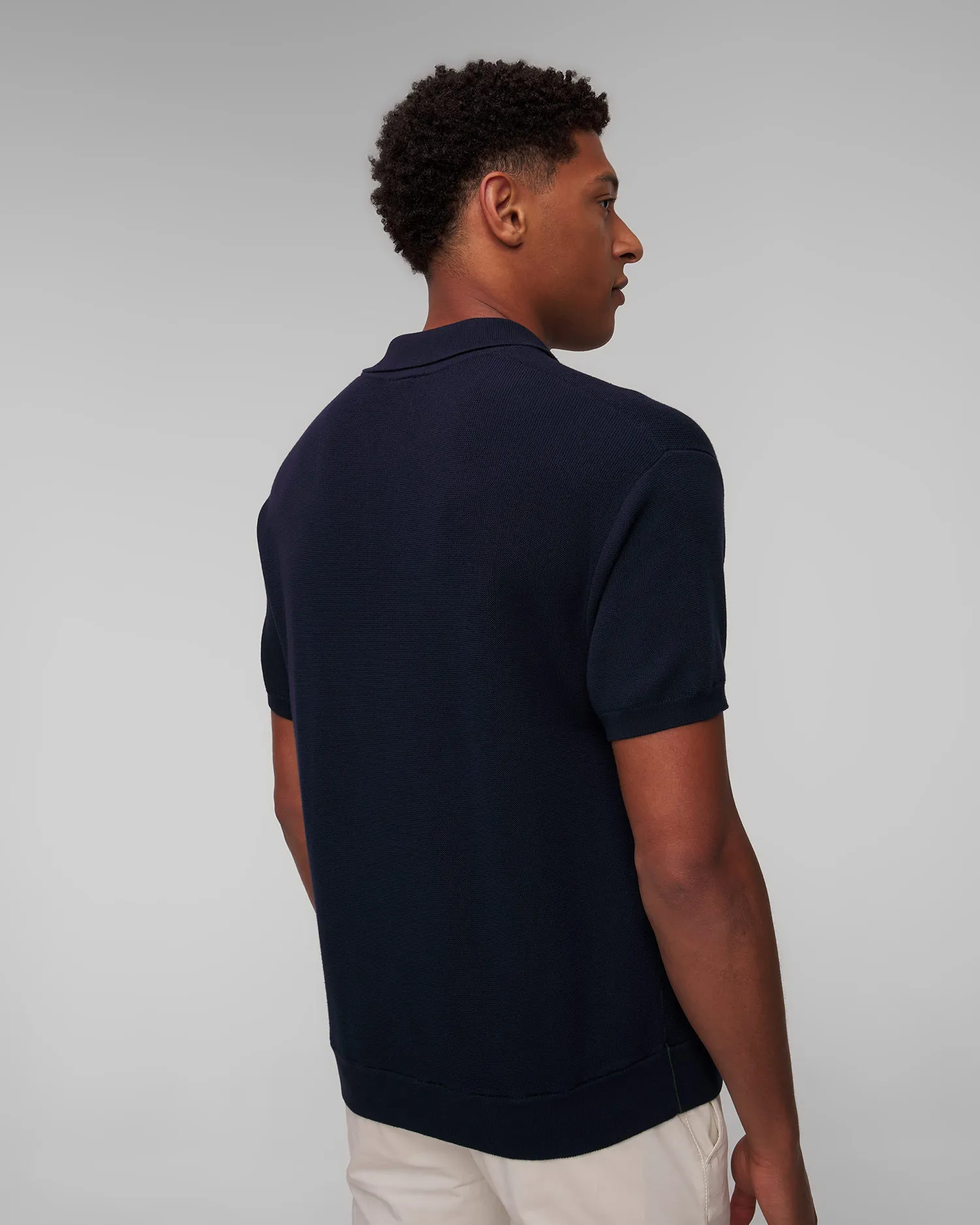Maglione polo blu scuro da uomo Lacoste AH7642 ah7642-423
