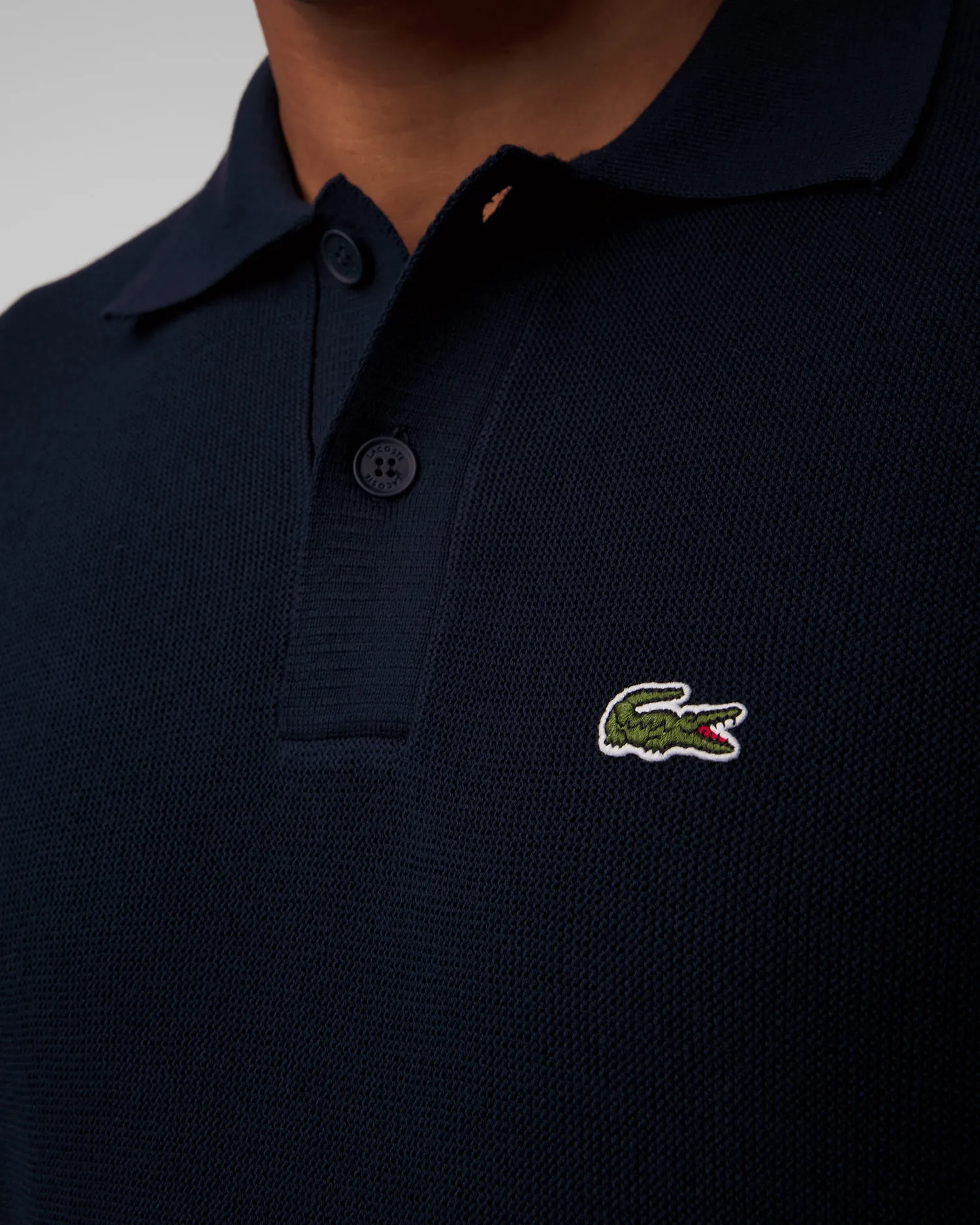Maglione polo blu scuro da uomo Lacoste AH7642 ah7642-423