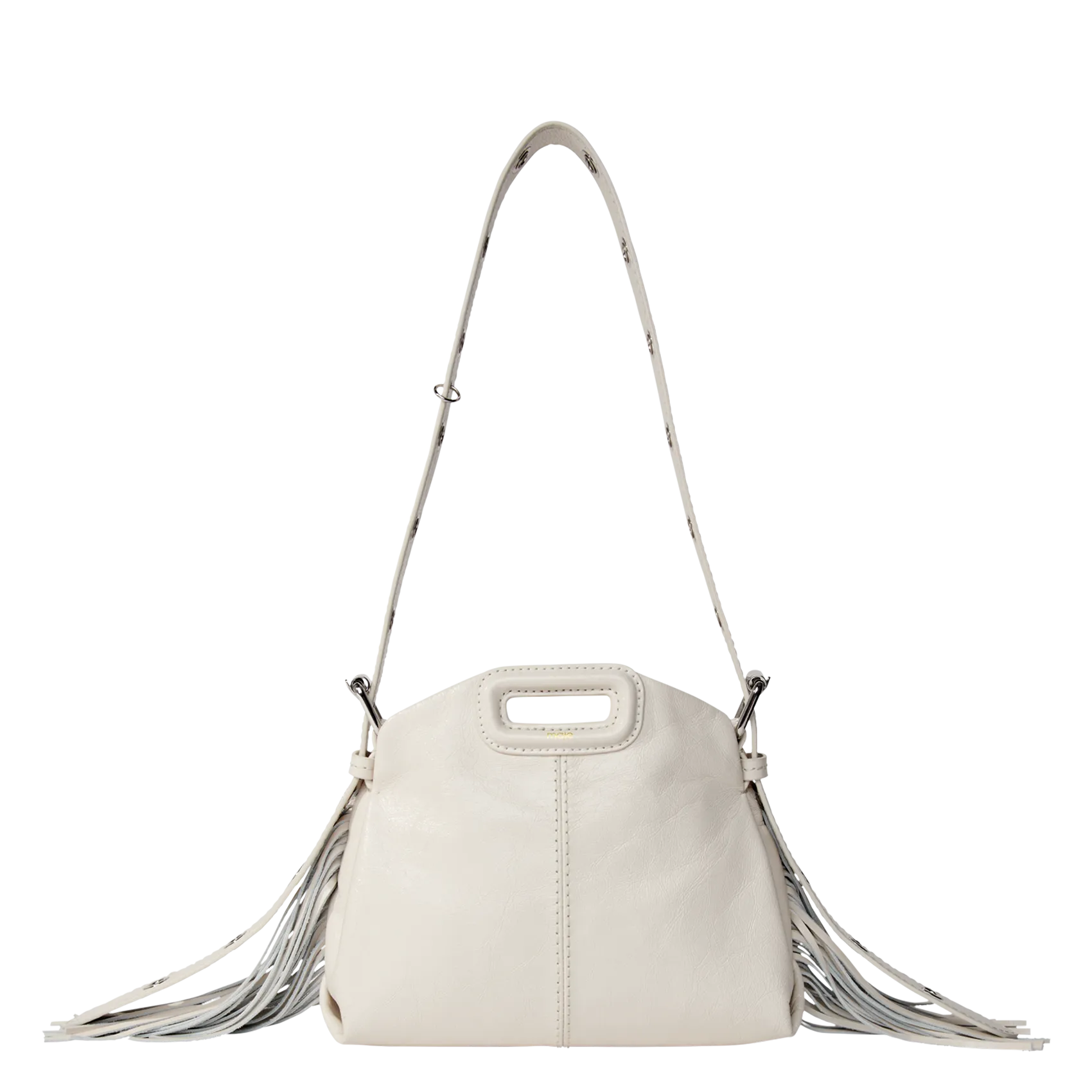  MAJE   MISS M MINI - Borsa a spalla in pelle | Bianco