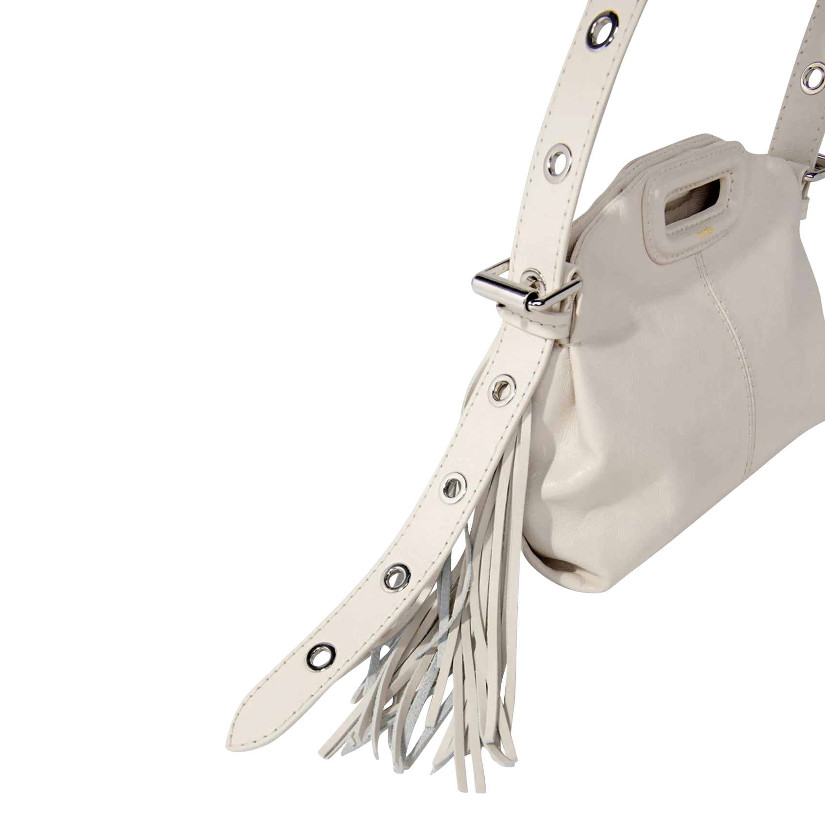  MAJE   MISS M MINI - Borsa a spalla in pelle | Bianco