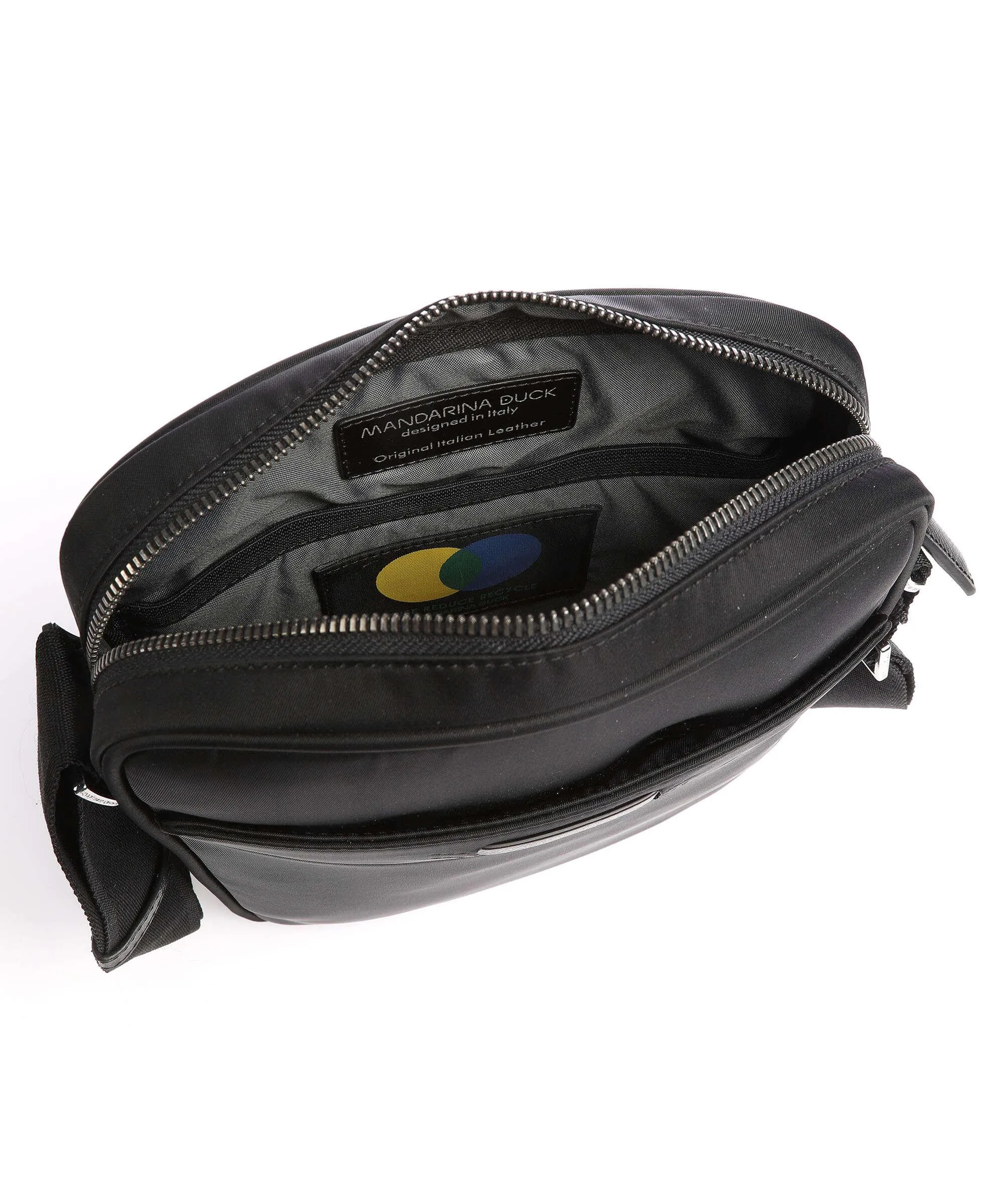  Mandarina Duck Eco Times Borsa a tracolla poliestere riciclato nero  